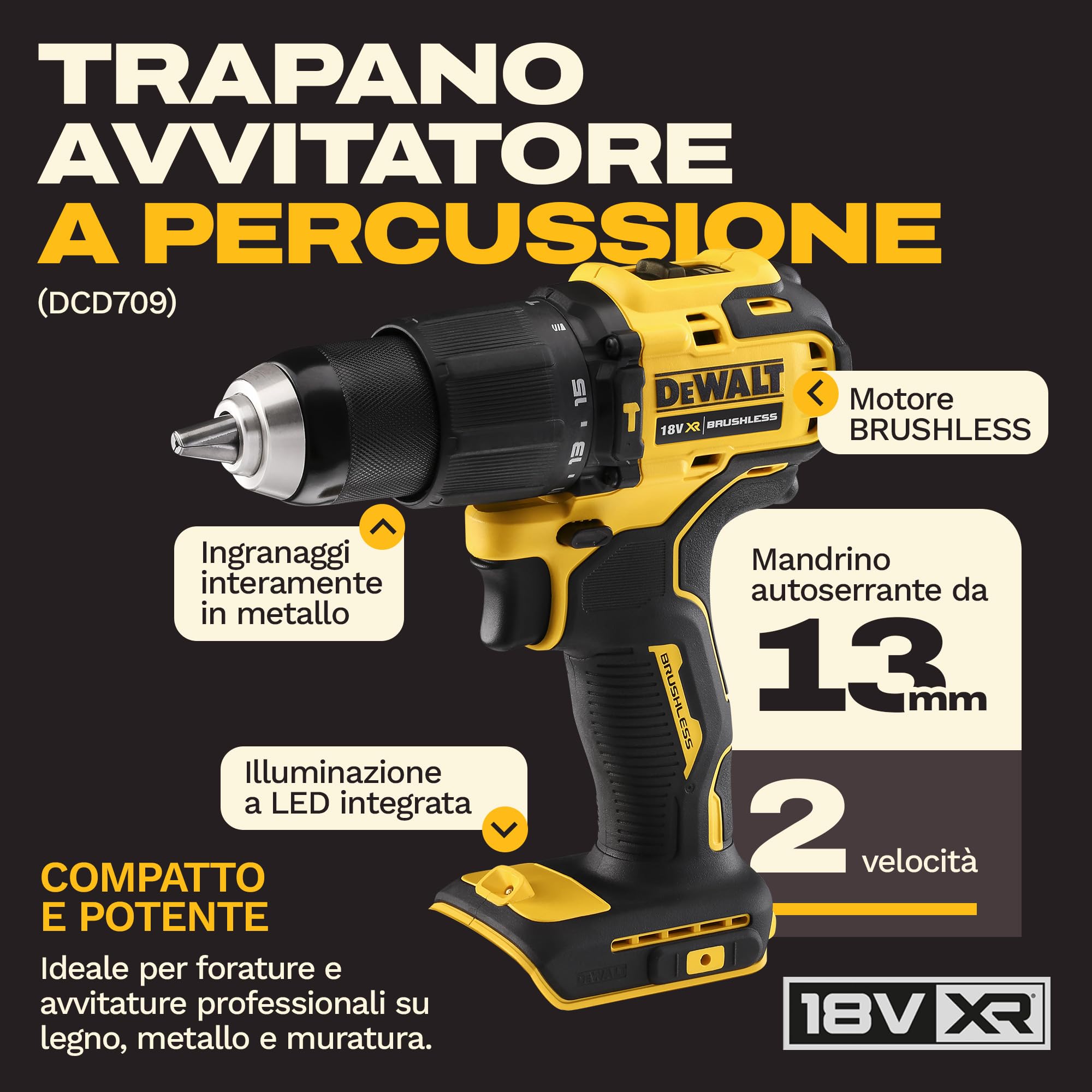 DEWALT Kit Combo 18V 4PC (trapano avvitatore compatto, avvitatore ad impulsi, martello rotante 18V SDS-Plus, smerigliatrice angolare 125mm) con 3 batterie 4Ah in borsa morbida, DCK424M3-QW