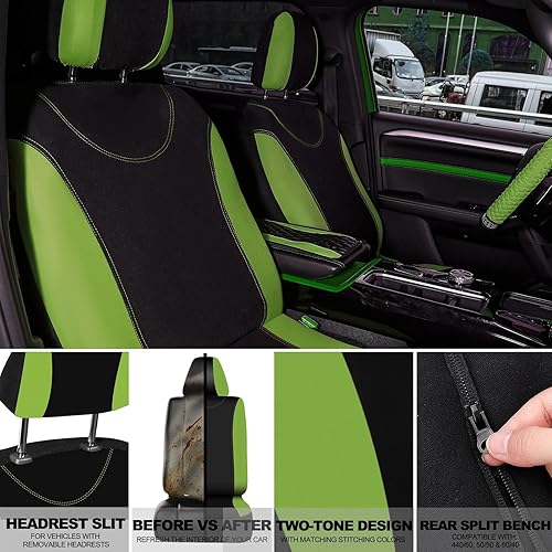 Miniatura 68 de BBTO - Set accesorios autos de mujeres, 43 piezas con brillo, protectores poliéster para asientos delanteros y traseros, funda volante, alfombrillas