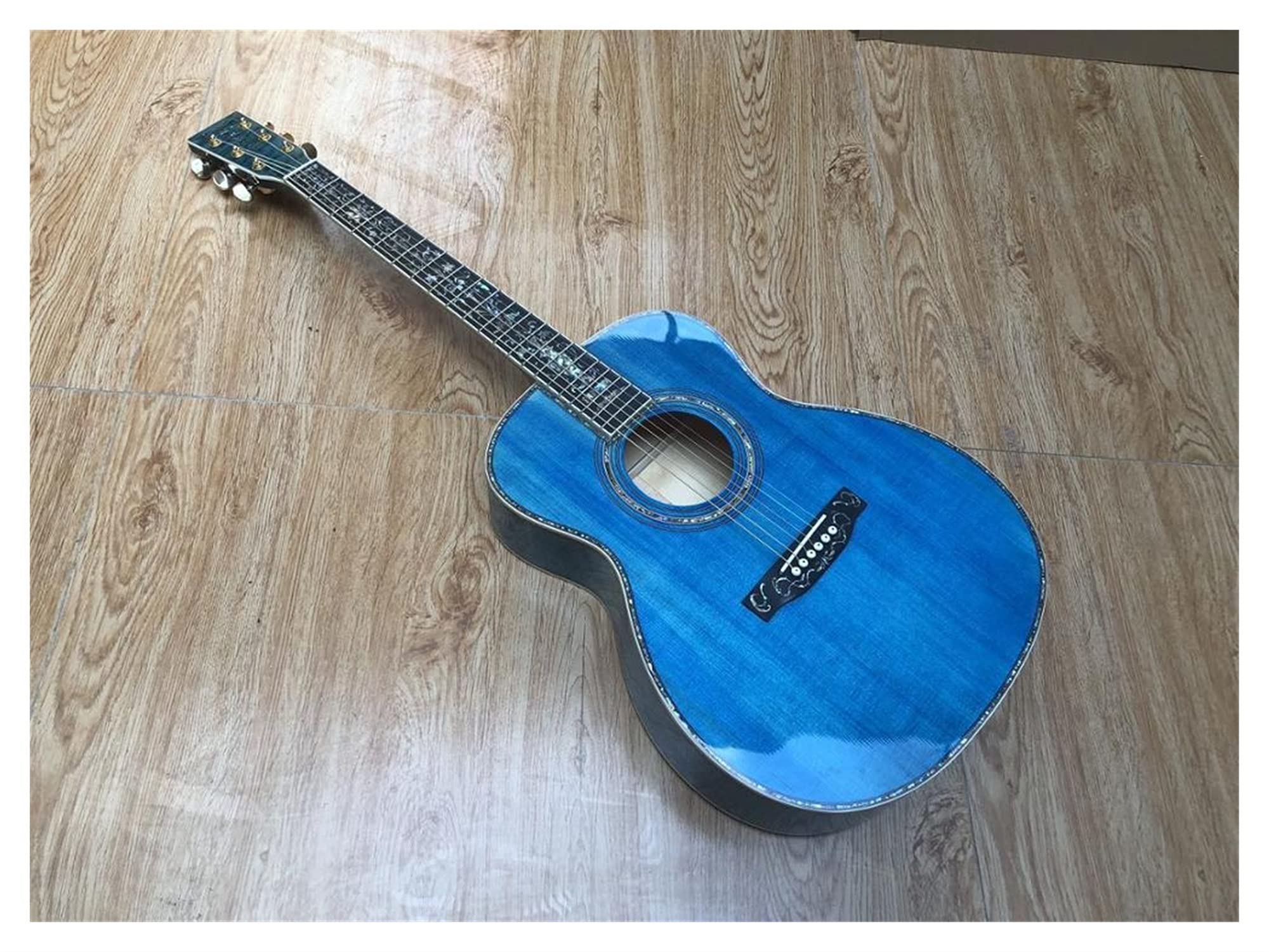 Amazon.co.jp: ギター 透明な青いアコースティックギターキルティング