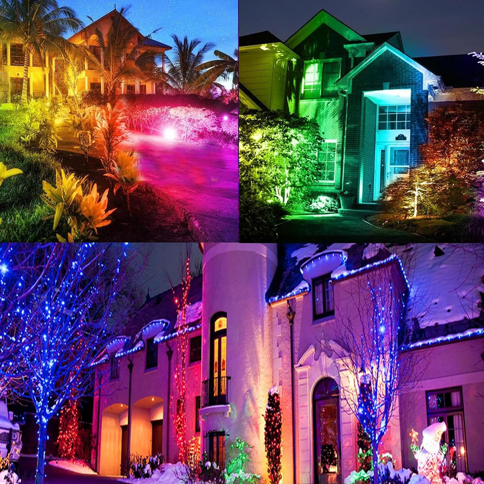 RGB LED Strahler 200W, 2 Stück Rgb-Strahlers Outdoor mit Fernsteuerung, IP66 Wasserdich Rgb-Flutlicht Farbwechsel Dimmbar Partylichter für Garten Party Halloween Baum Club Hochzeit