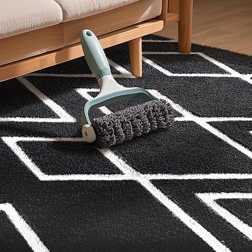 Miniatura 5 de Alfombra de pasillo suave, alfombra marroquí antideslizante para dormitorio, alfombra geométrica de área pequeña con espuma viscoelástica para sala