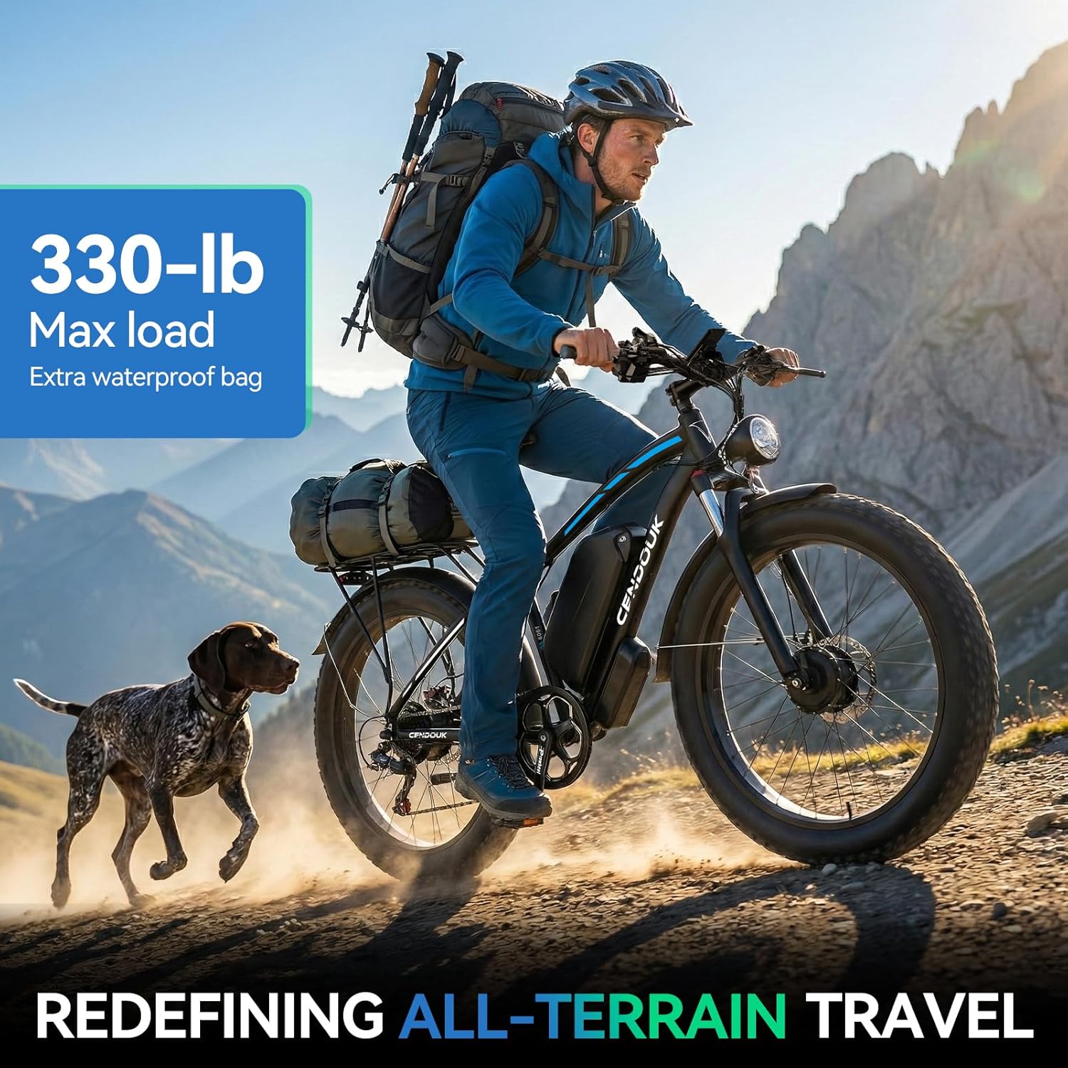47MPH Ebike for Adults | 9000W Peak Dual Motor Ebike |58V Max-Output 36AH Battery | 24" Fat Tire Bike | 7 Speed LCD Display | Front Suspension | Travel | Off Road