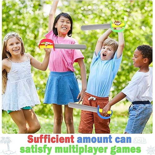 Miniatura 6 de Honoson Espadas de espuma de 16 pulgadas, espadas de espuma de príncipe, espadas falsas, regalos de fiesta de príncipe pirata para fiestas de