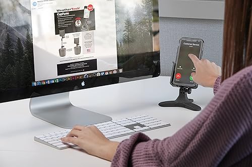 Vista 24 de WeatherTech DeskFone - Soporte universal para teléfono celular de escritorio (perillas metálicas negras)