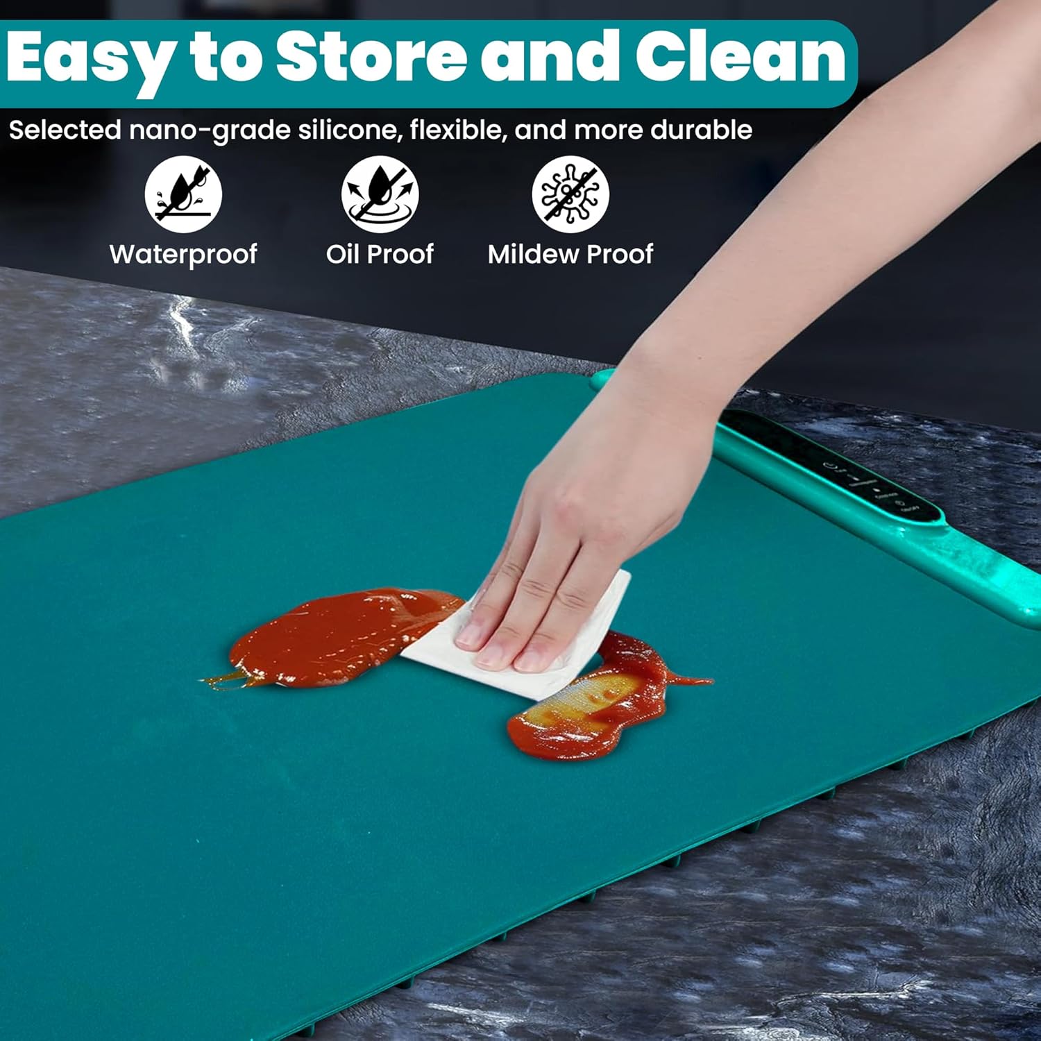 Food Warming Mat – 24" Electric Buffet Heating Tray with Graphene Rapid Heat, 9 Temp Settings, 4H Timer & Auto Shut-Off – Foldable, Easy-Clean, Safe Party Food Warmer for Family Meals