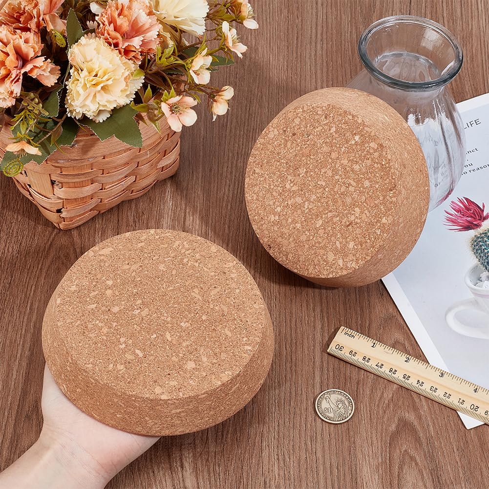 OLYCRAFT 2 tapones de corcho grandes de 2 tamaños, tapones de corcho para botellas de 12 a 13 cm, tapones cónicos de corcho, tapas de tarros de conservas, tapones cónicos de madera para cocina, boda