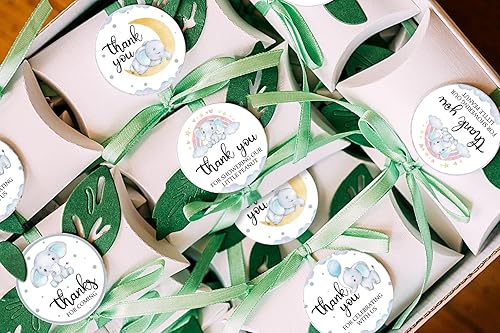 Miniatura 4 de 80 calcomanías de agradecimiento de elefante, baby shower, fiesta de cumpleaños, decoración de fiesta temática de elefante en acuarela, bolsa de