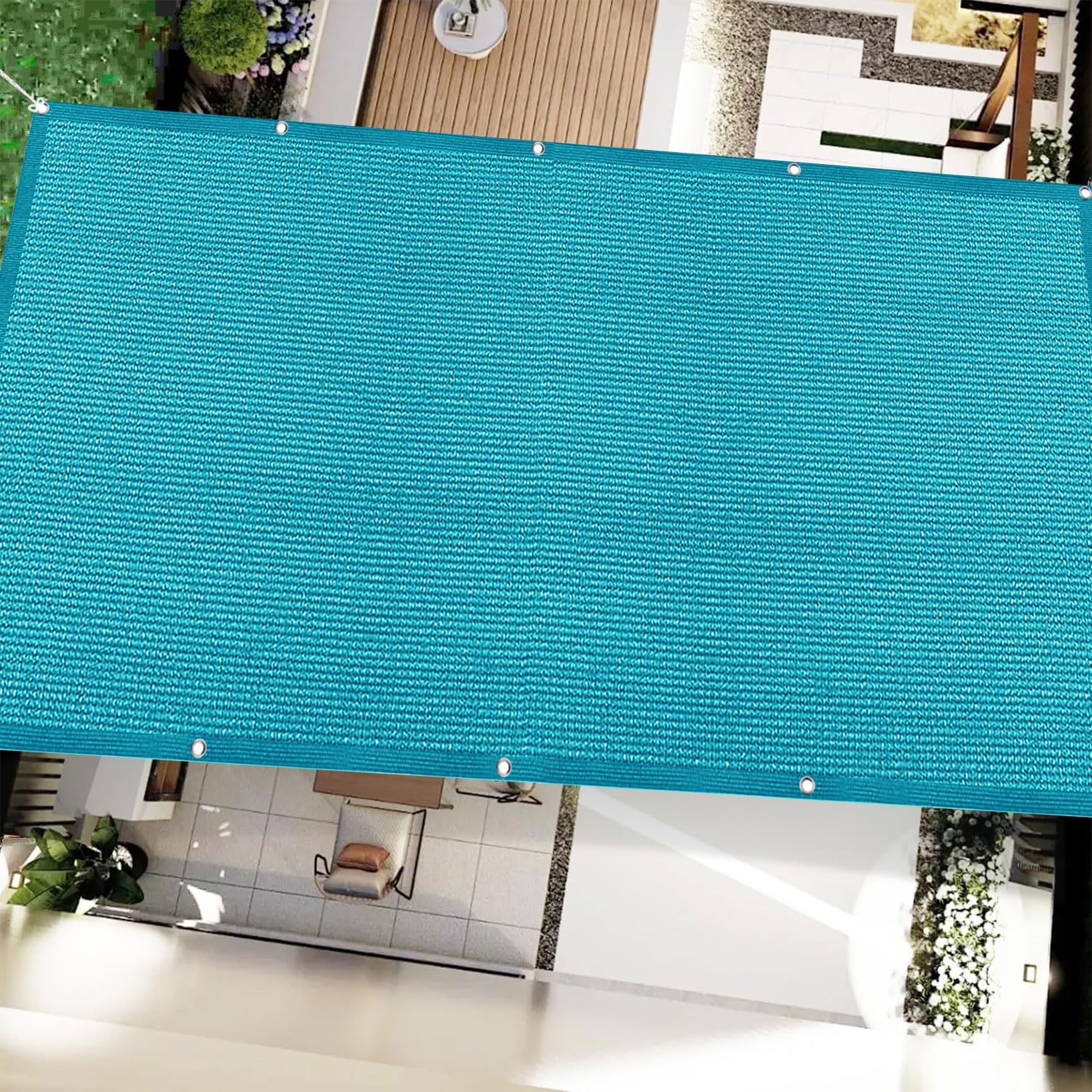 Toile d'ombrage rectangulaire anti-UV 98% bâche brise-vent bleu ciel