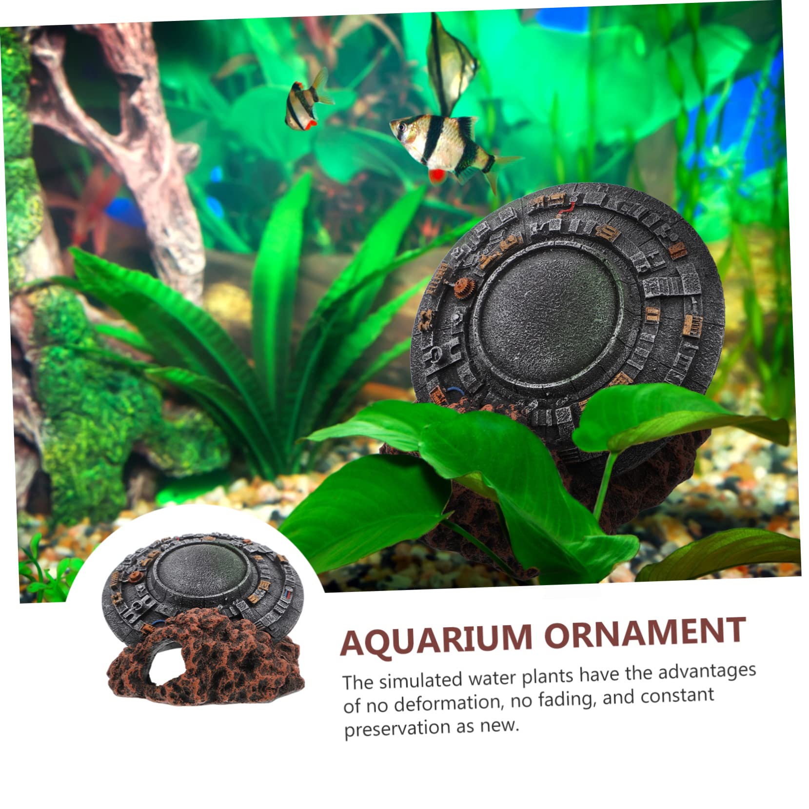 Happyyami Ornement en Résine pour Aquarium, Décoration Intérieure Artificielle Sûre pour l'eau, Adapté à Tous Poissons et Aquariums Décoratifs