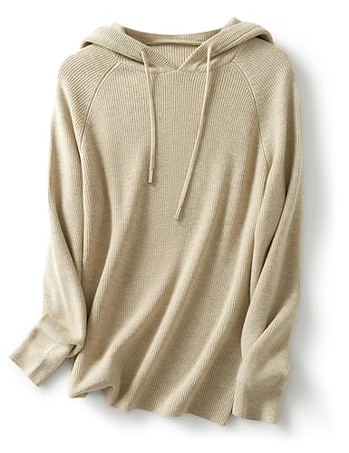 Women's Merino Wool Blend Hoodies 2025 Fall Winter Crewneck Sweatshirt
