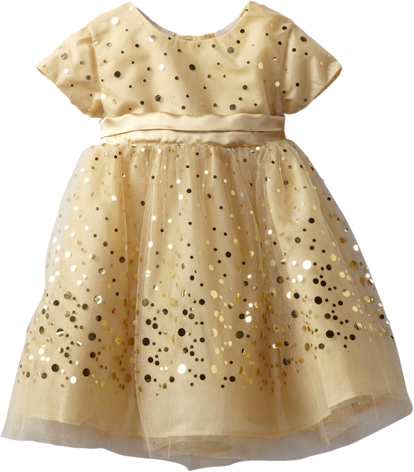 Blueberi Boulevard Baby Girls' Gold Sequin Dress, Gold, 12 Months Infant And