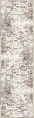 Miniatura 406 de IOHOUZE Alfombra pequeña abstracta de 2 x 3 pies, alfombra de entrada lavable para entrada interior, alfombras con respaldo de goma, alfombra gris