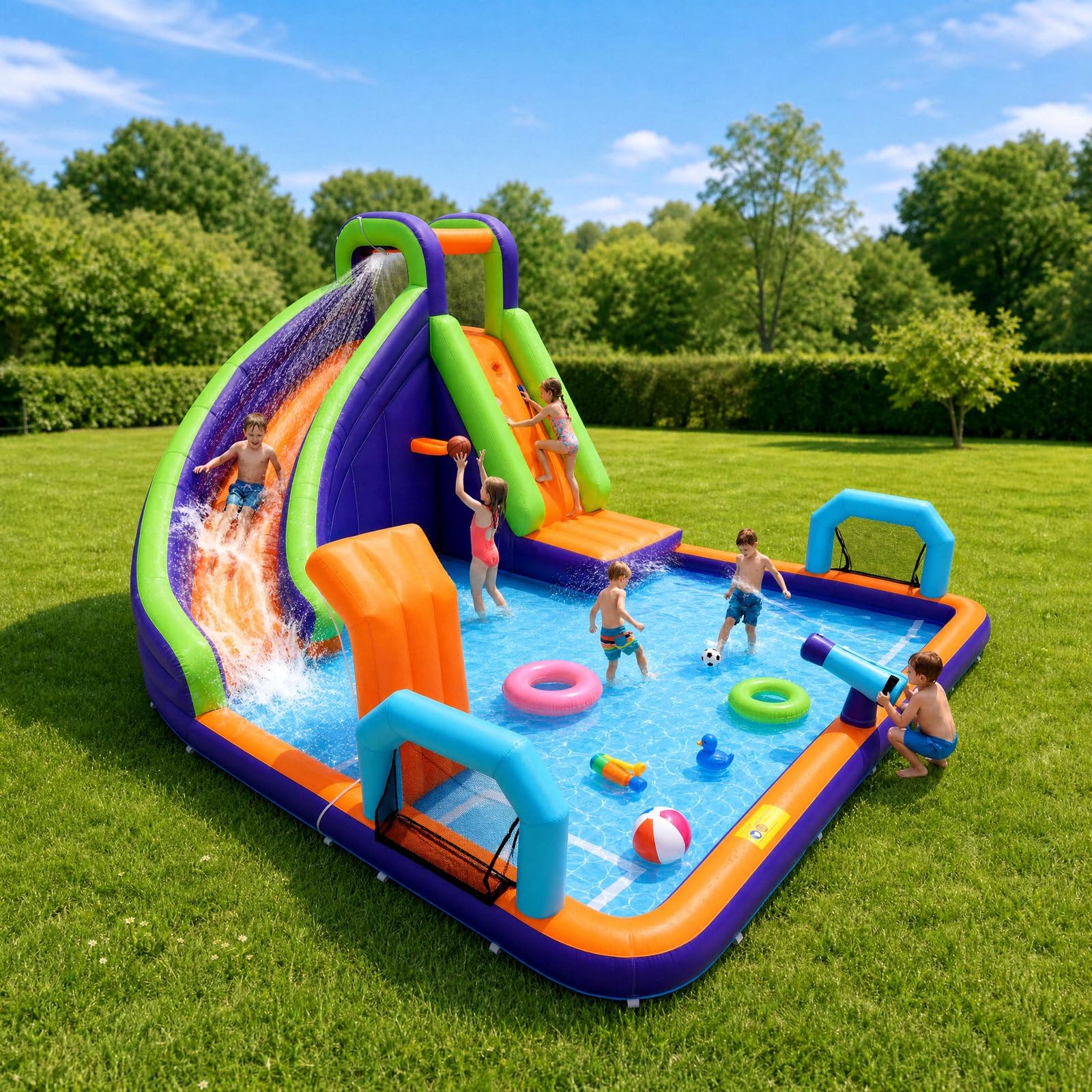 Photo 1 of *Box opened* SMOOL 7 in 1 Inflatable Water Slides with 450W Blower for Kids