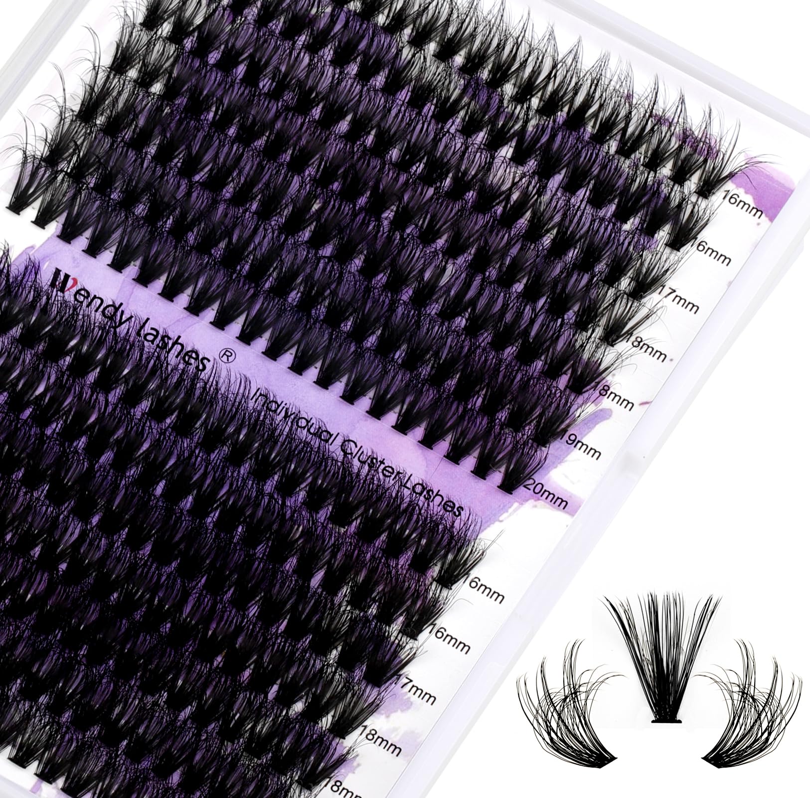 Wimpern Extensions 40D+50D Cluster Lashes 3D-Mix16-20mm Einzelclusterwimpern DIY für Wimpernverlängerung(40D+50D-0.07-3D-MIX1620)