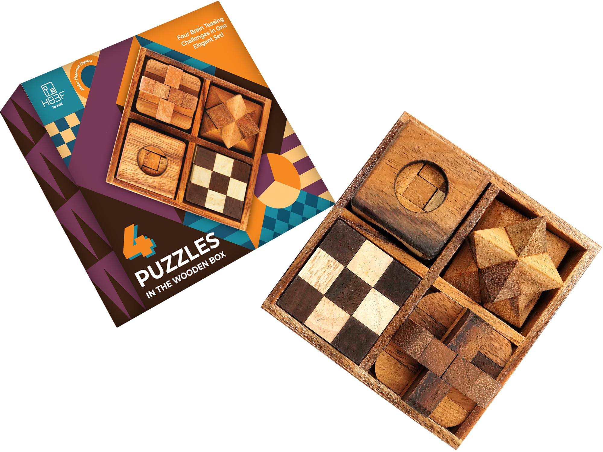 Amazon.com: BSIRI Wooden Puzzle Box Set (4 Games) - Challenging