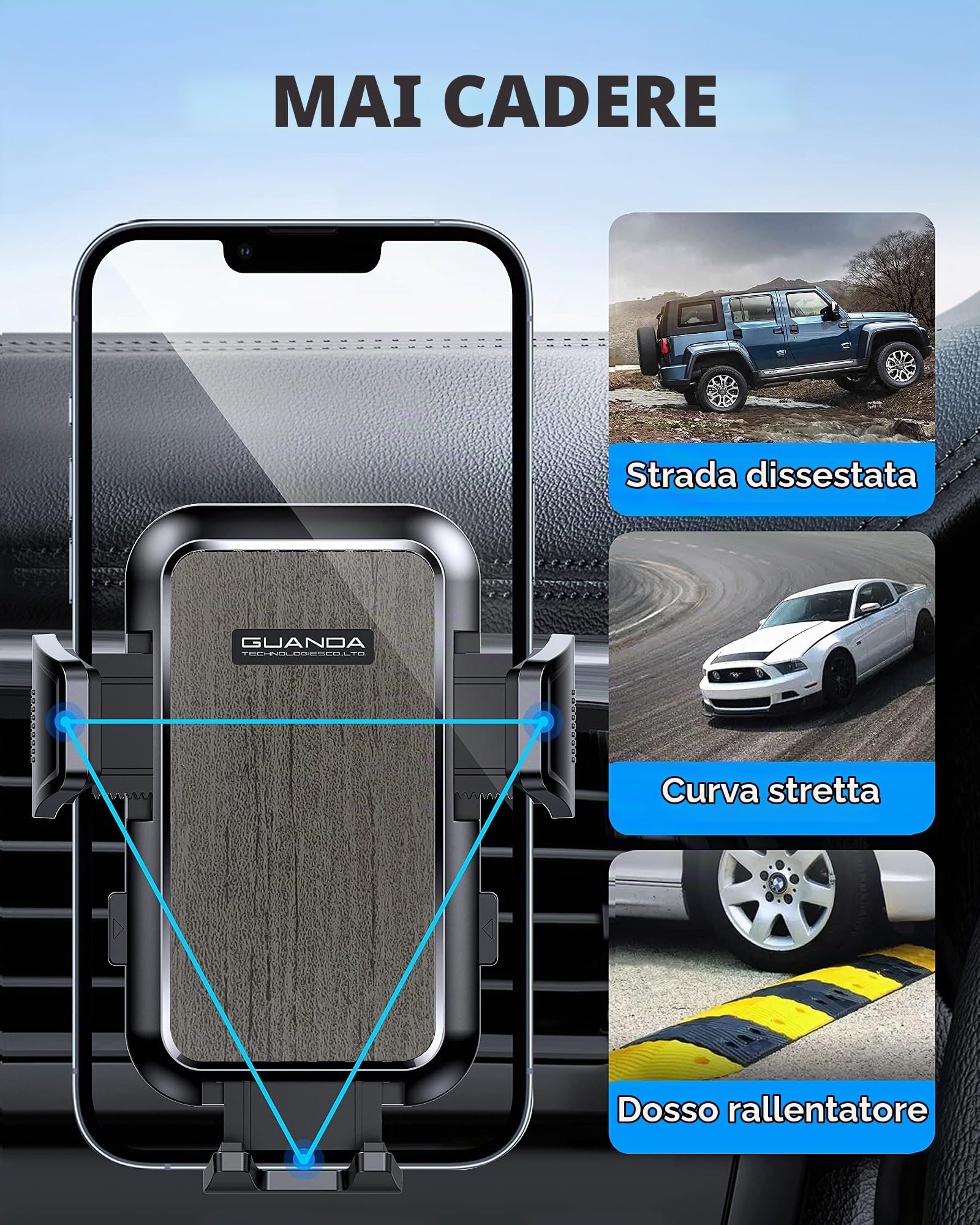 2024 Supporto Telefono Auto Bocchette Aria, Porta Cellulare Auto Clip Gancio Aggiornamento, Porta Telefono Auto Ruotabile 360°, Portacellulare Auto Universale Per iPhone Samsung Xiaomi Smartphones