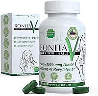 Vista 1 de Essential Source Bonita V - Uñas veganas para el cabello y vitaminas para la piel para mujeres, 20 ingredientes activos, incluyendo biotina