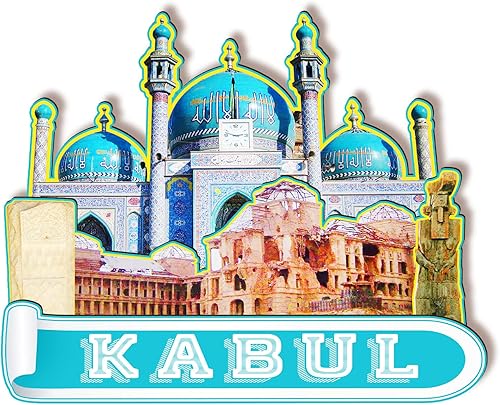 Imán de madera de Kabul Afganistán 3D para nevera, recuerdos coleccionables, decoración hecha a mano, artesanías 2