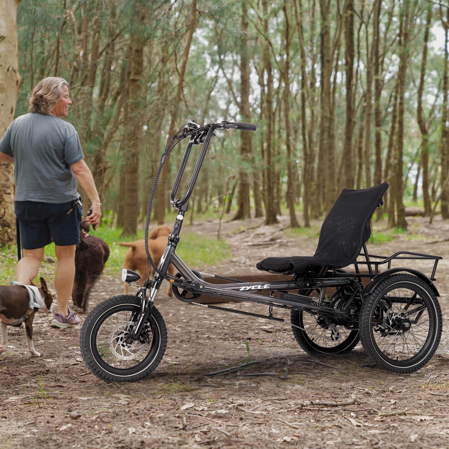 ZYCLE Z500 City Electric Tricycle for Adults, 750W Rear Motor Semi-Recumbent Electric Trike, 48V*15Ah 40 Miles Etrike, 20"x2.4"Fat Tire 3 Wheel Electric Trike for Seniors