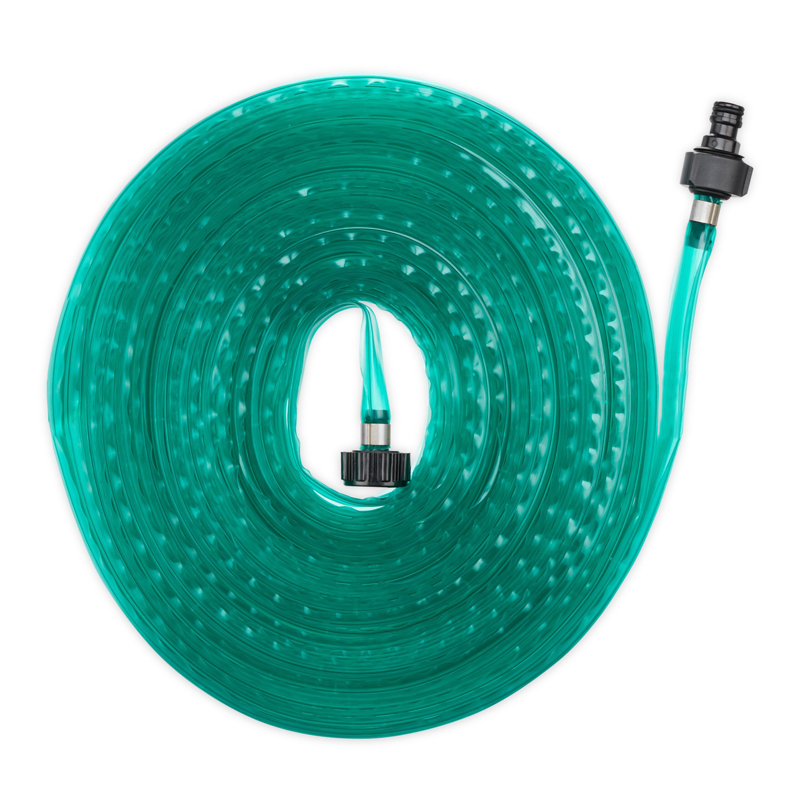 Relaxdays Manguera Microperforada Jardín, 25 m, Plana, Tubo Perforado de Riego Eficiente, Lista para Conectar, Verde