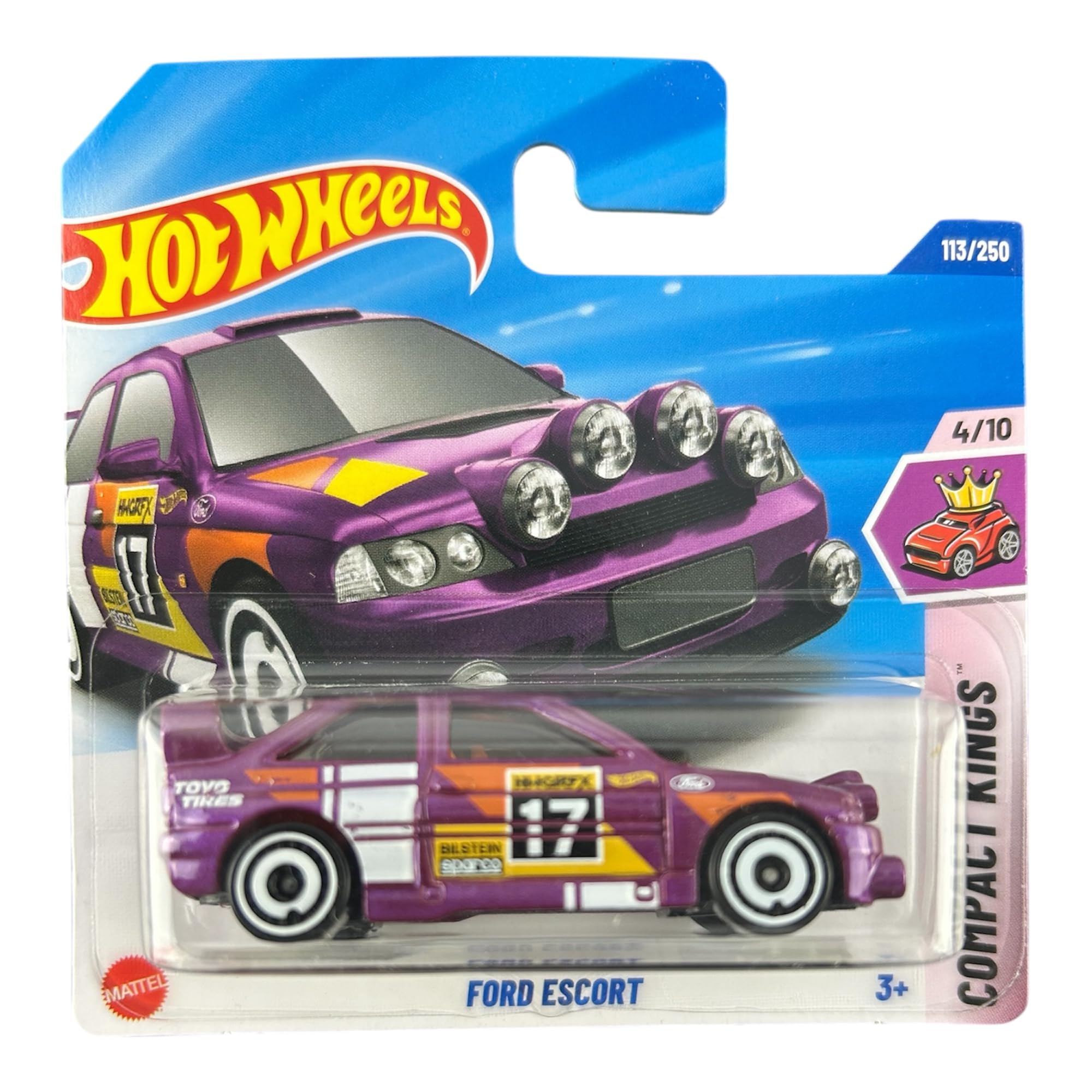 Hot Wheels Ford Escort, Purple Racing Car #17, Compact Kings Series, 113/250 JBB99