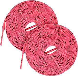[MUCKLILY] ローラースケート用ポリエステル靴紐 ピンク 耐久性平紐 ワックス加工済み アイスシューズ対応 交換用滑り止め靴ひも