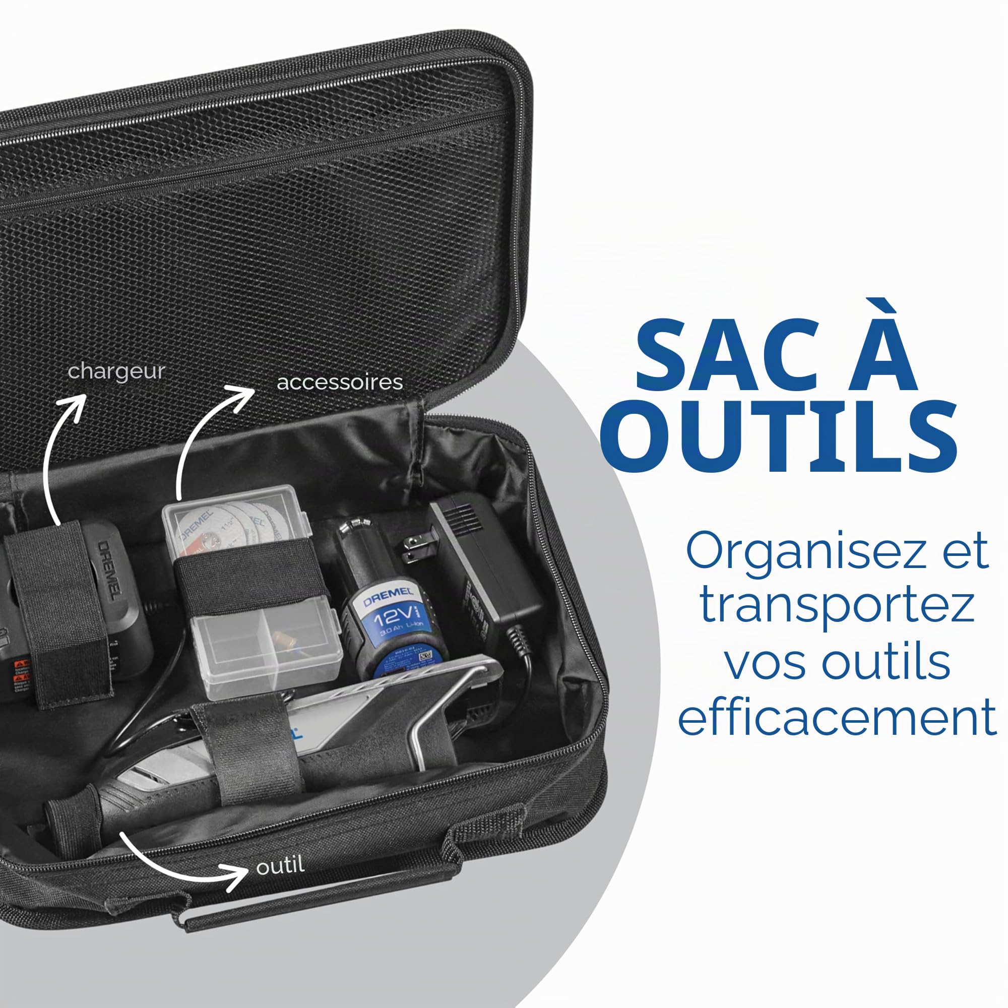Dremel 8250 12V Outil rotatif sans fil 5 000-30 000 tr/min Outil multifonction sans balais avec étui souple, 5 accessoires, 1 batterie + chargeur pour poncer, fraiser, graver, couper