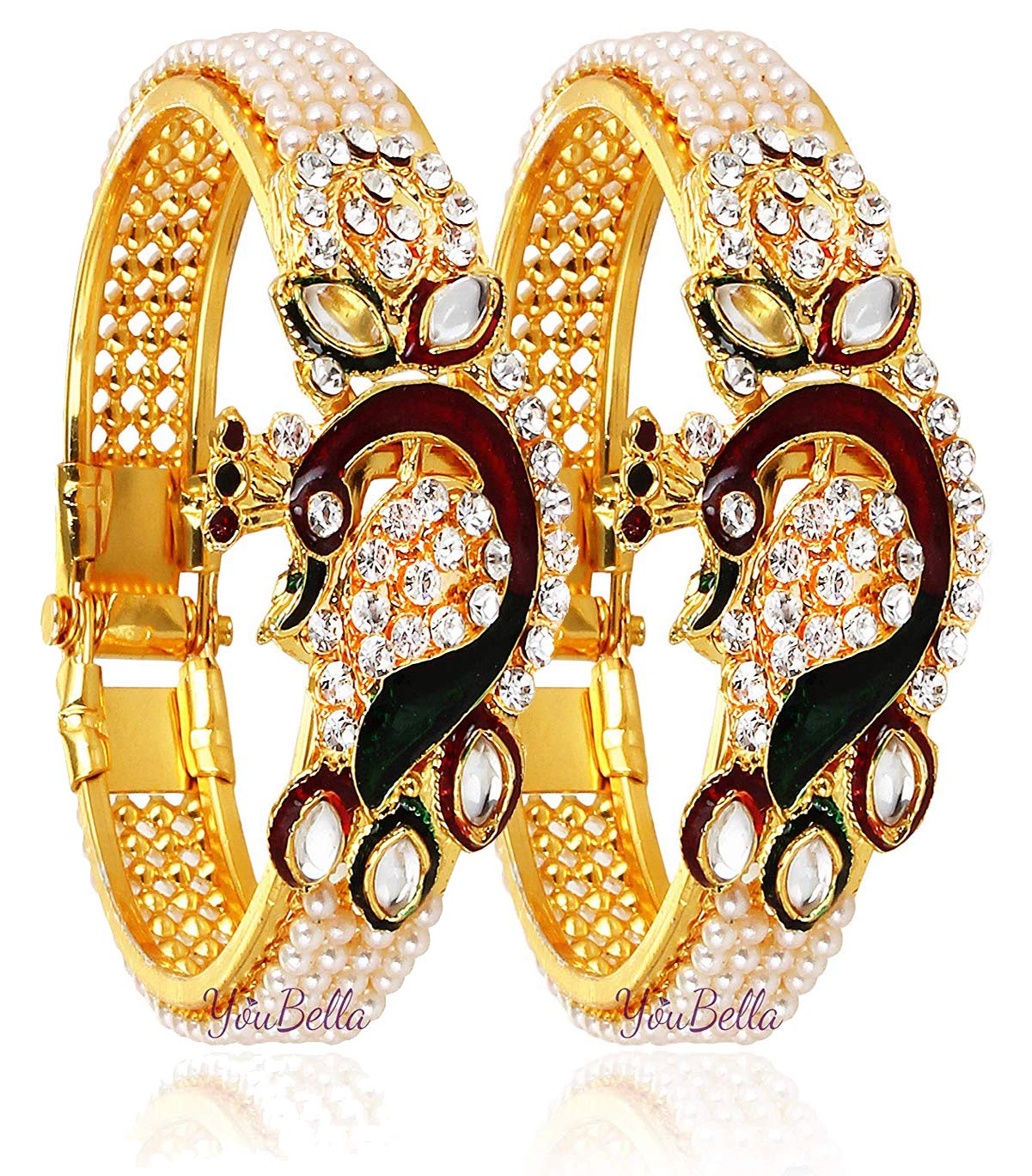 Plated Necklace Set with Earrings and Bangles Combo for Women