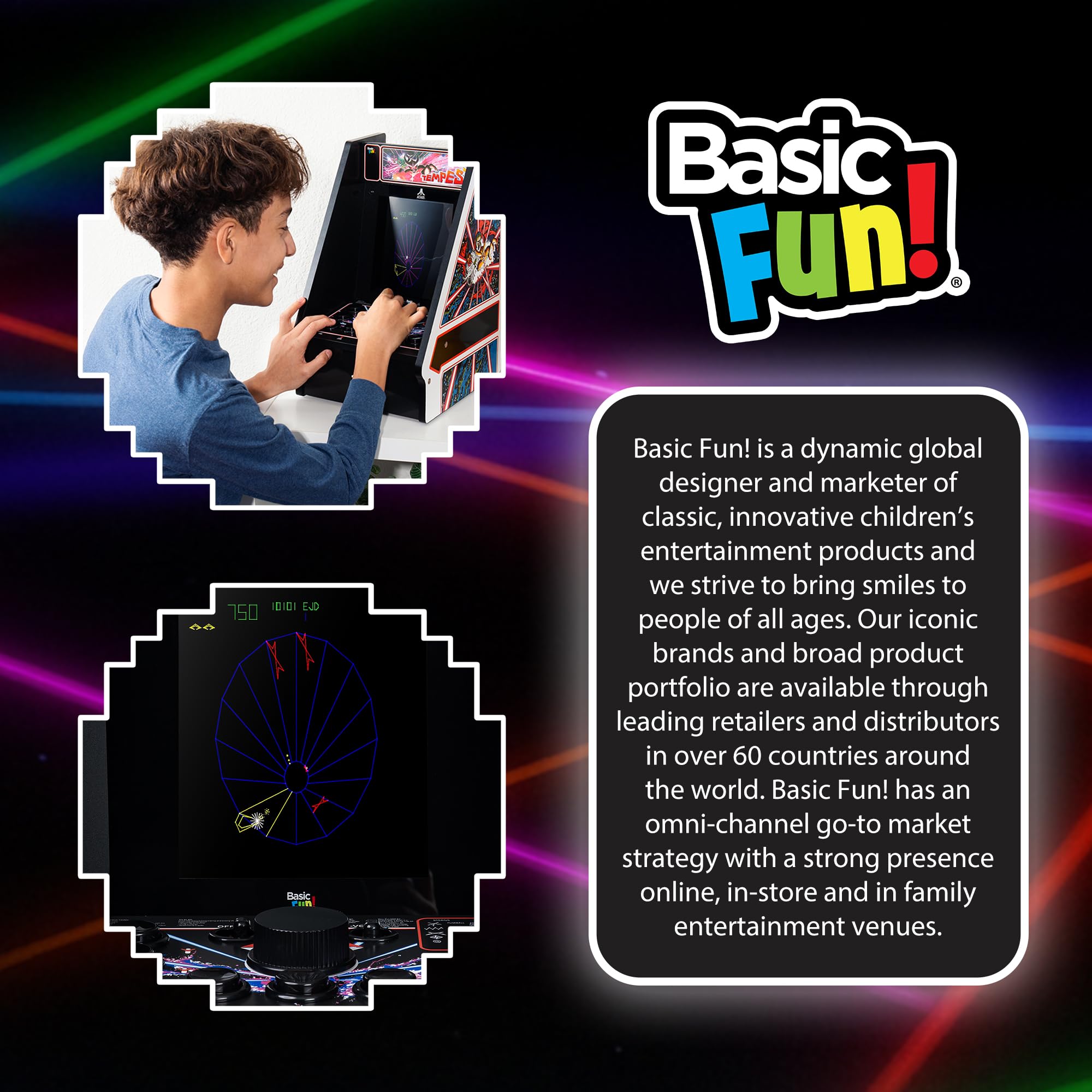 Arcade Classics - Atari Tempest Counter Series Game Machine, 5 Giochi, Schermo a cristalli liquidi da 8 pollici - Mini armadio, gioco portatile, retrò, console da lavoro, decorazione cantina, grotta