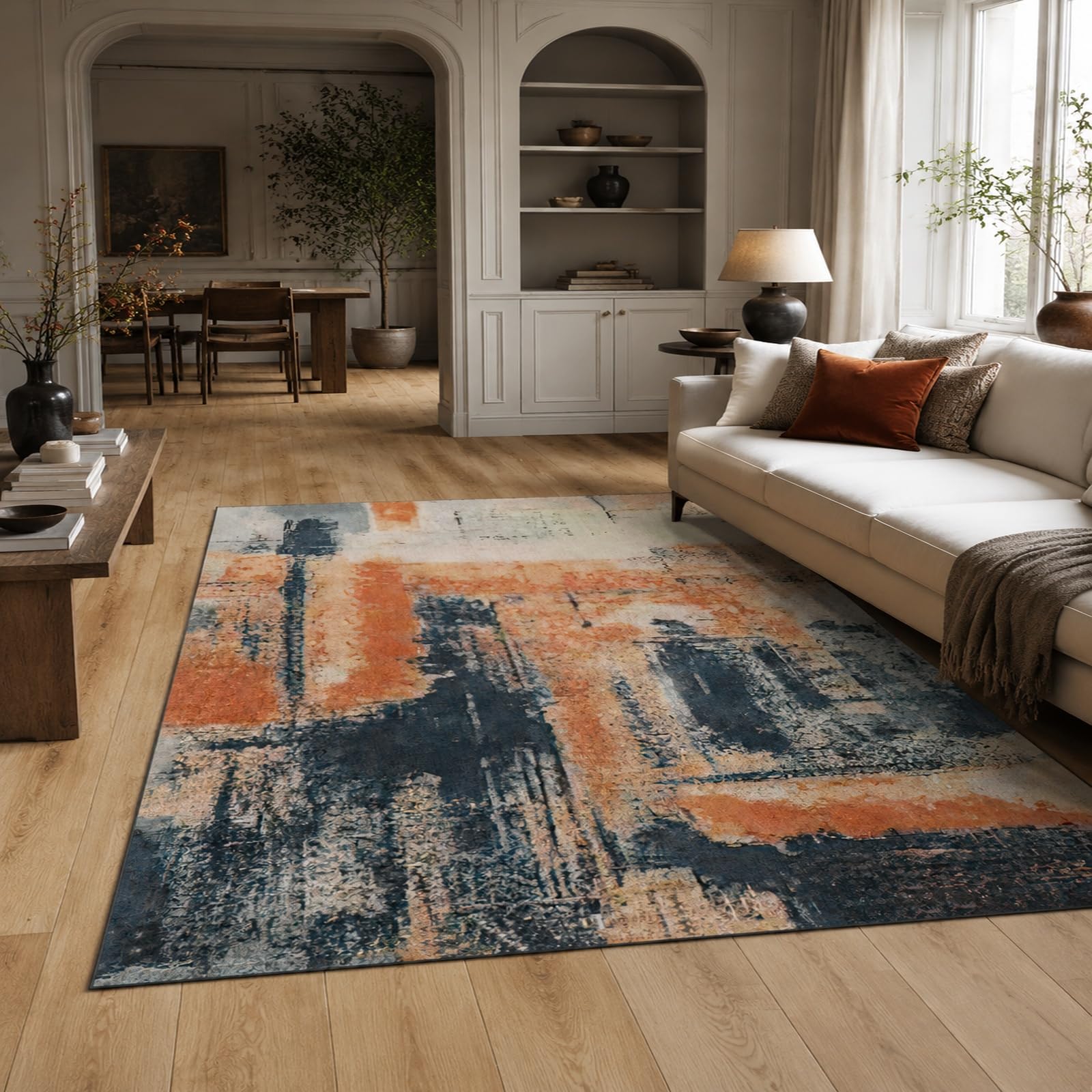 Tapis de salon moderne orange et noir : sublimez votre chambre d'adulte