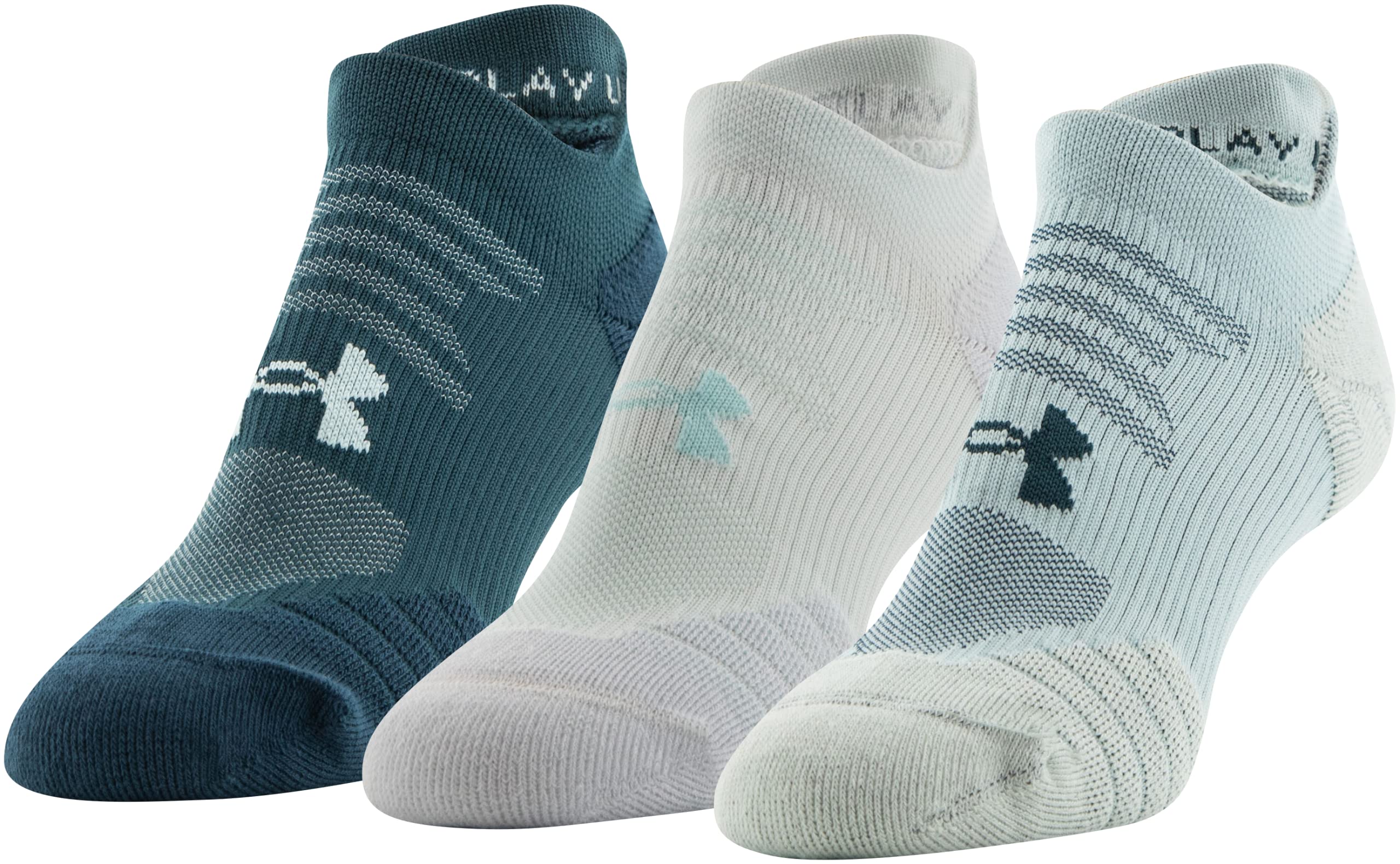 Under Armour Womens Play Up No Show Tab Socks 3-Pairs