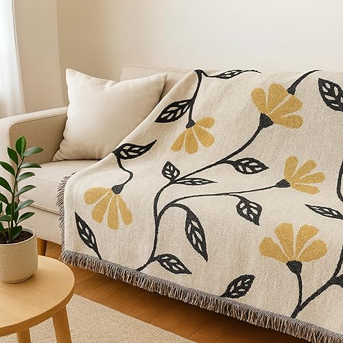 DaDa Bedding Majestic Red Kilim - Manta de tapiz, intrincado adorno real adornado con borlas de flecos, diseño decorativo cosido con aguja, 50 x 60