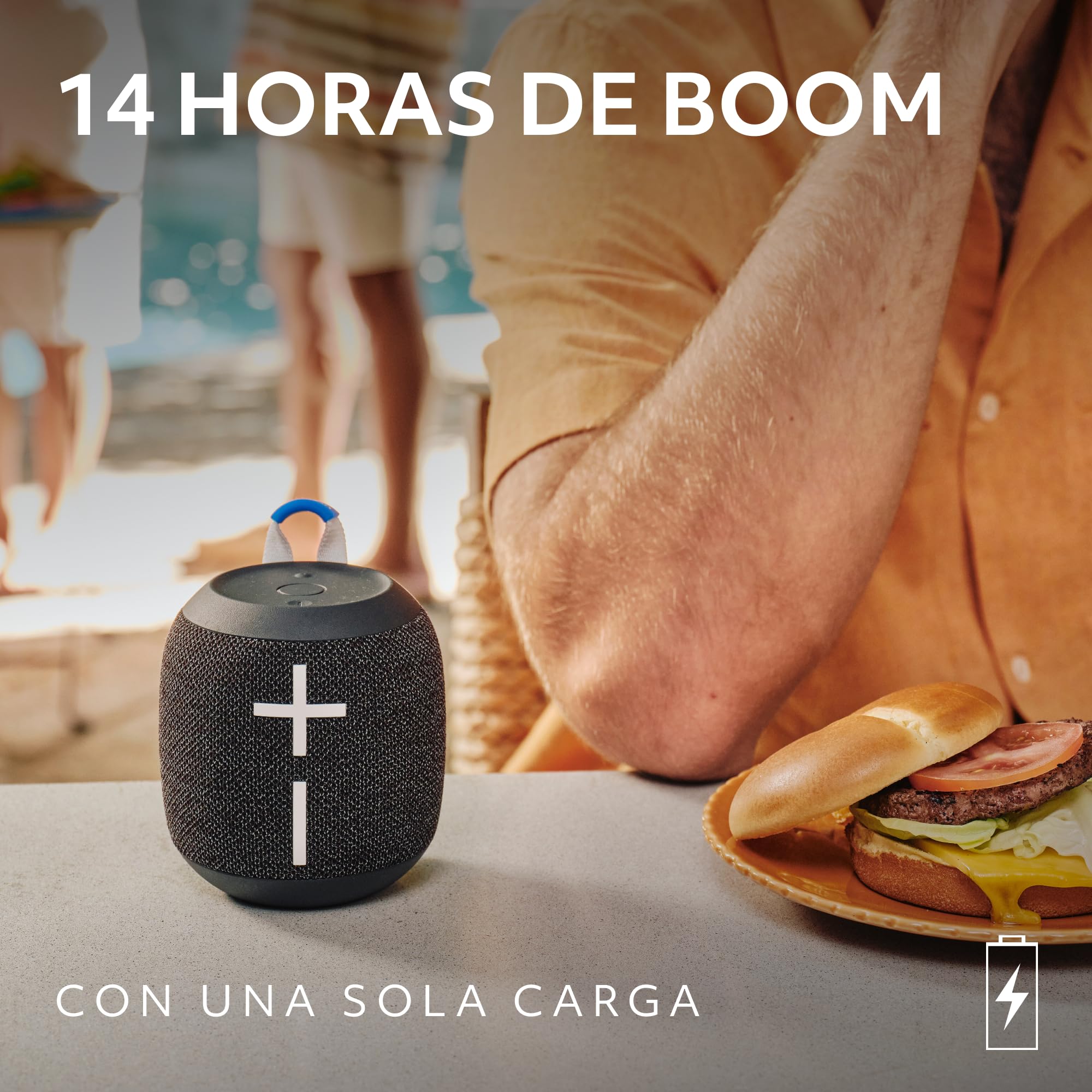 Ultimate Ears Wonderboom 4, Altavoz Bluetooth portátil Resistente al Agua con Graves potentes y Sonido de 360 Grados, Altavoz Flotante a Prueba de Polvo con Radio de acción de 40m - Negro — view 4