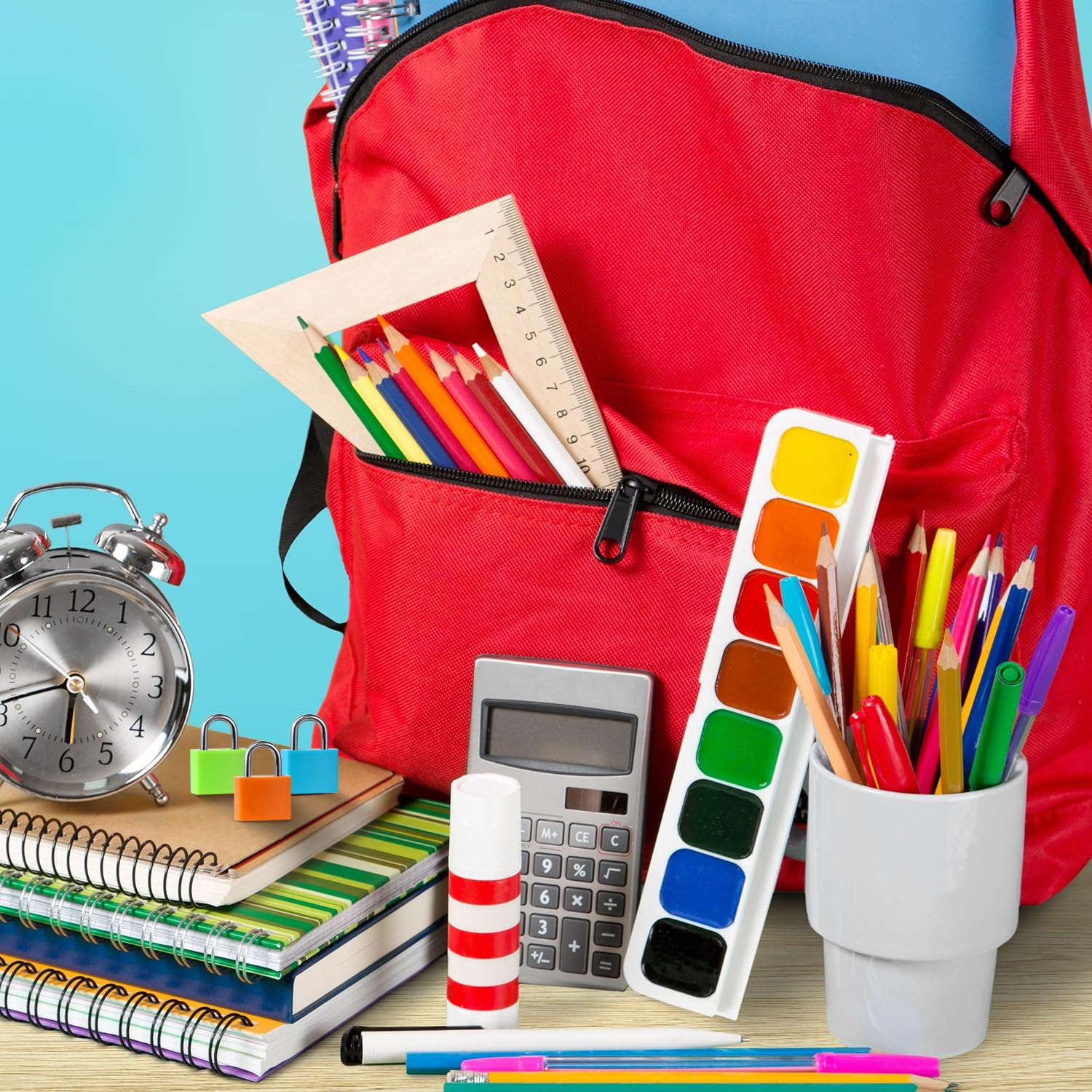 Suitcase Lock Luggage Locks with Keys 23mm Small Luggage Padlocks Locker Lock with Key Suitcase Locks Travel Locks for School Gym Classroom 3 Colors