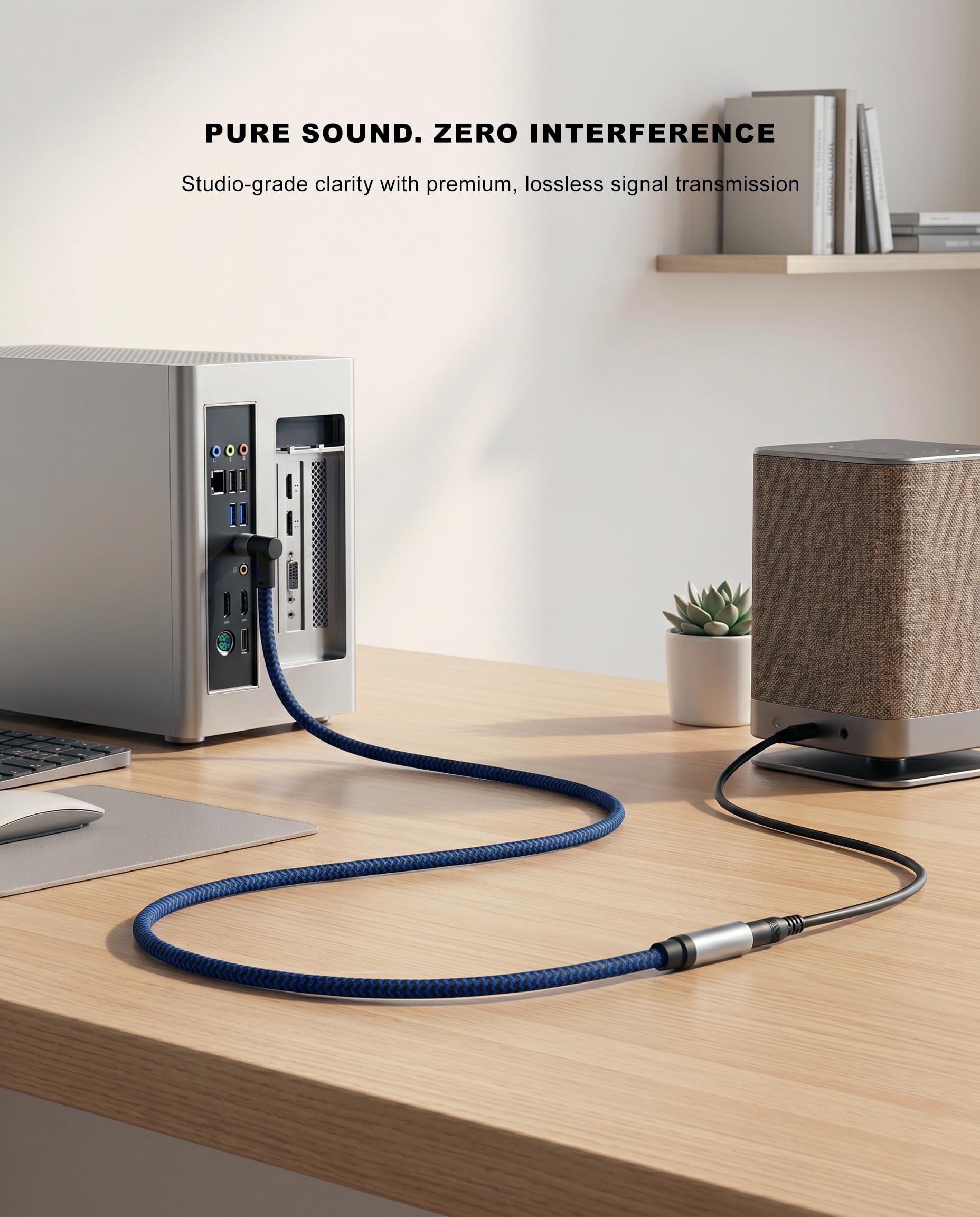 Câble d'extension audio stéréo mâle vers femelle de 3,5 mm - 91 cm - En coton tressé - Cordon jack stéréo pour téléphones, écouteurs, haut-parleurs, tablettes, PC et plus encore