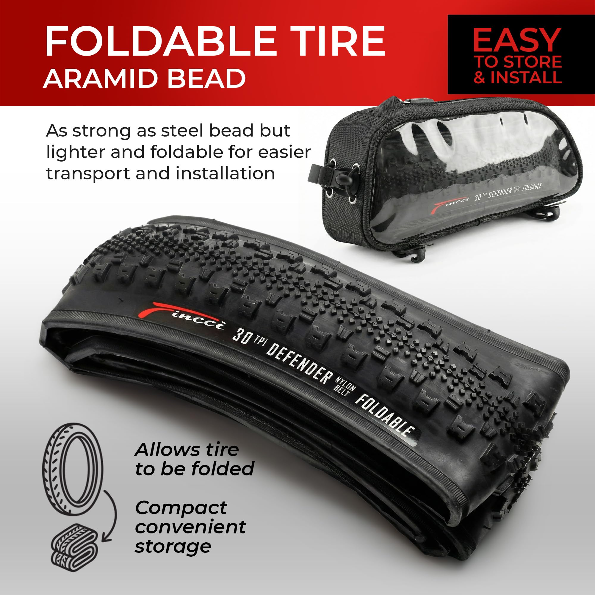 Fincci Paire de Pneus Gravel 700x38c (40-622) ETRTO - Ultra Léger 450g - 2 Chambres à Air Valve Schrader Incluses - Protection Anti-Crevaison Nylon - Idéal pour Vélo Route, Hybride et VAE Electrique