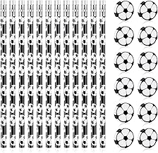 AUAUY Set di Cancelleria a Tema Calcio, 12PZ Matite con Gomma da Calcio, Matite da Calcio con 12PZ Gomme da Cancellare Calcio, per Cancelleria Scolastica Bomboniere per Feste di Compleanno