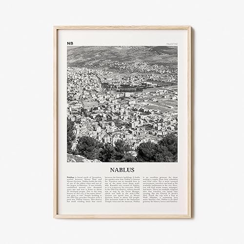 Arte de pared de Nablus, impresión de Nablus, foto de decoración de pared para habitación, mapa de Palestina, 250, póster de viaje impreso