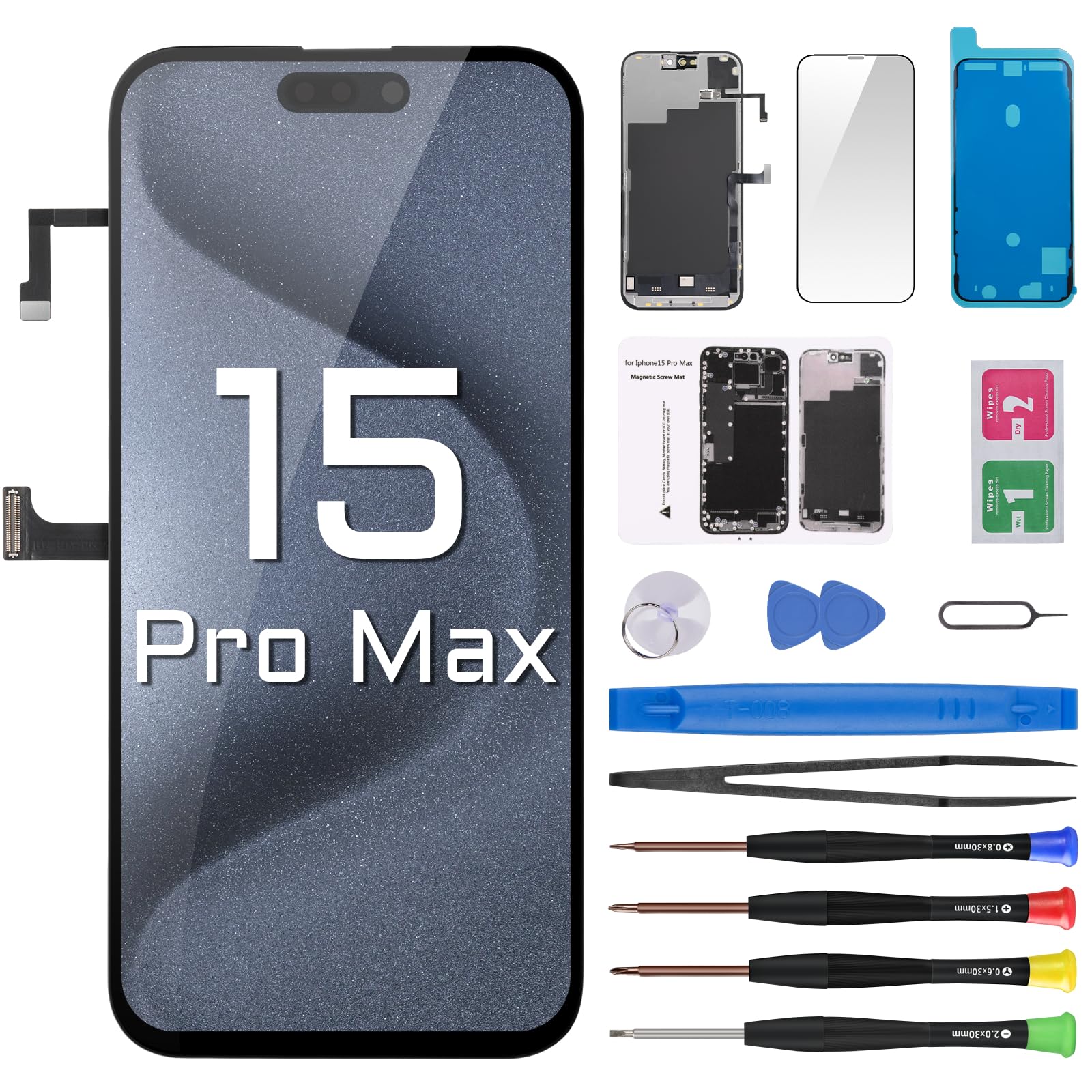 Amazon.com: Risidamoy for iPhone 15 Pro Max Screen Replacement
