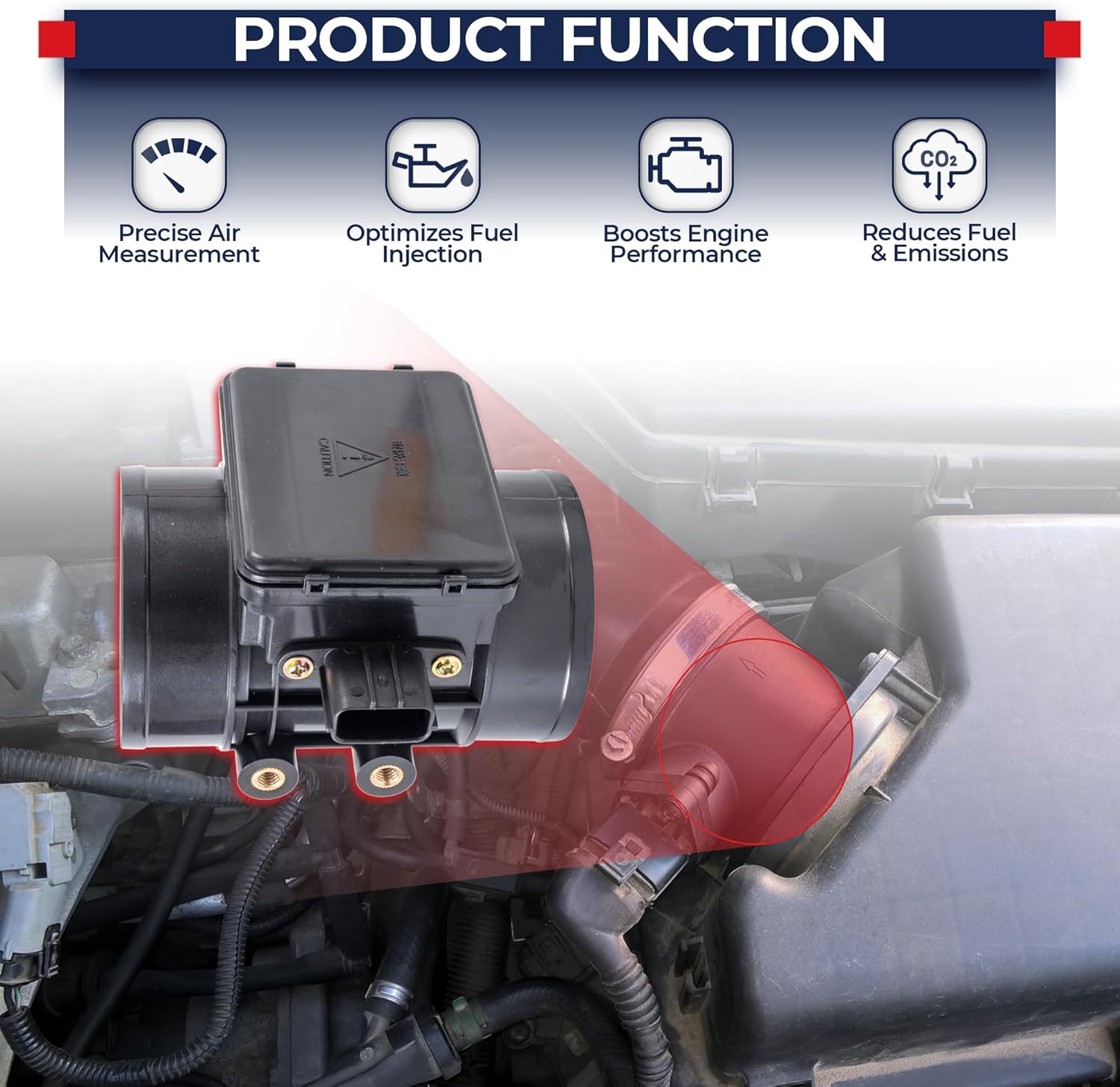MOSTPLUS Direct Replacement Mass Air Flow Sensor Meter MAF Compatible for 1992-1998 Suzuki Sidekick/ 1996-1998 Suzuki X-90 1380058B00