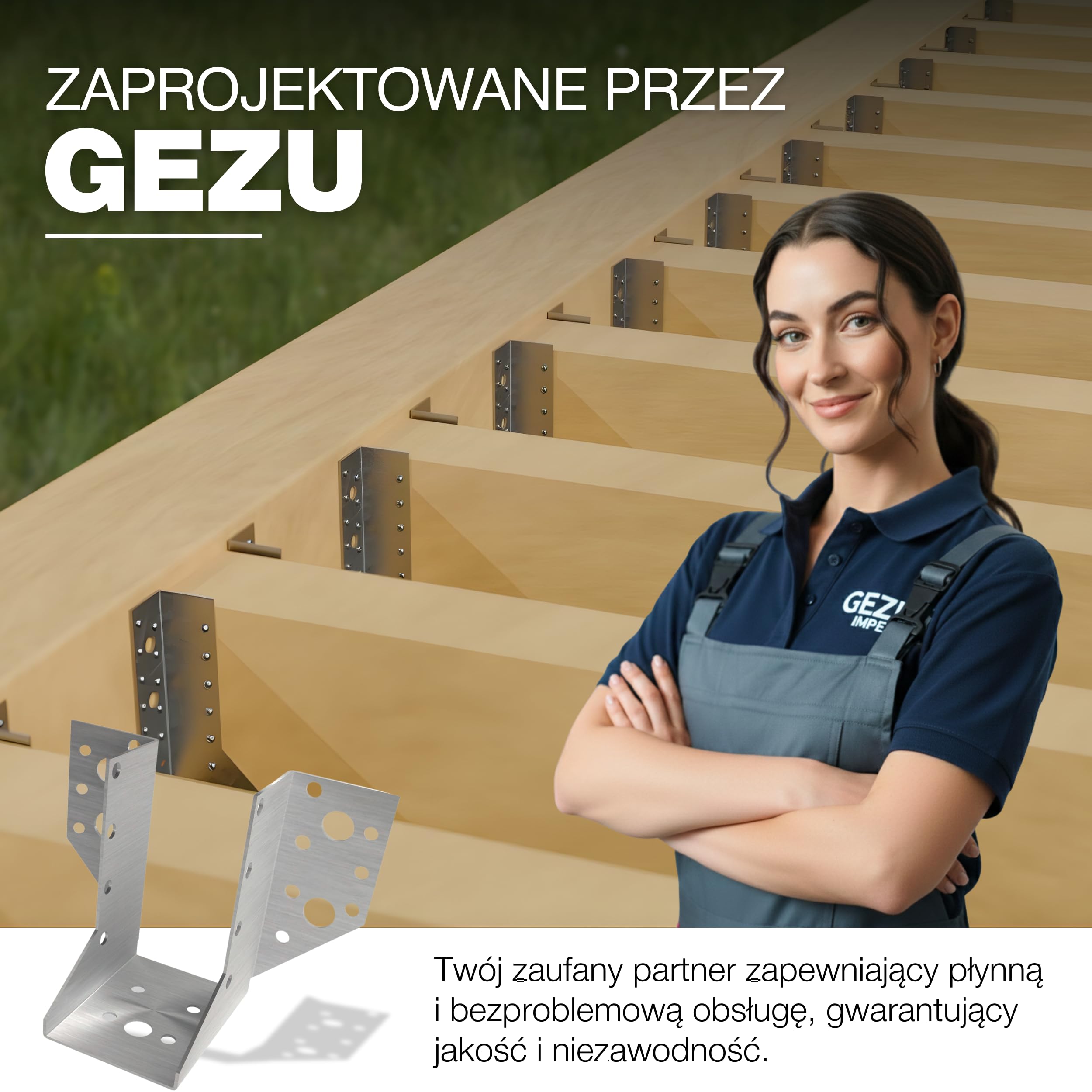 GeZu Impex Uchwyt belki typu A 48 x 137 x 2 mm Zestaw 50 ocynkowanych zewnętrznych wieszaków do belek Łącznik belki Wytrzymałe wsporniki do belek