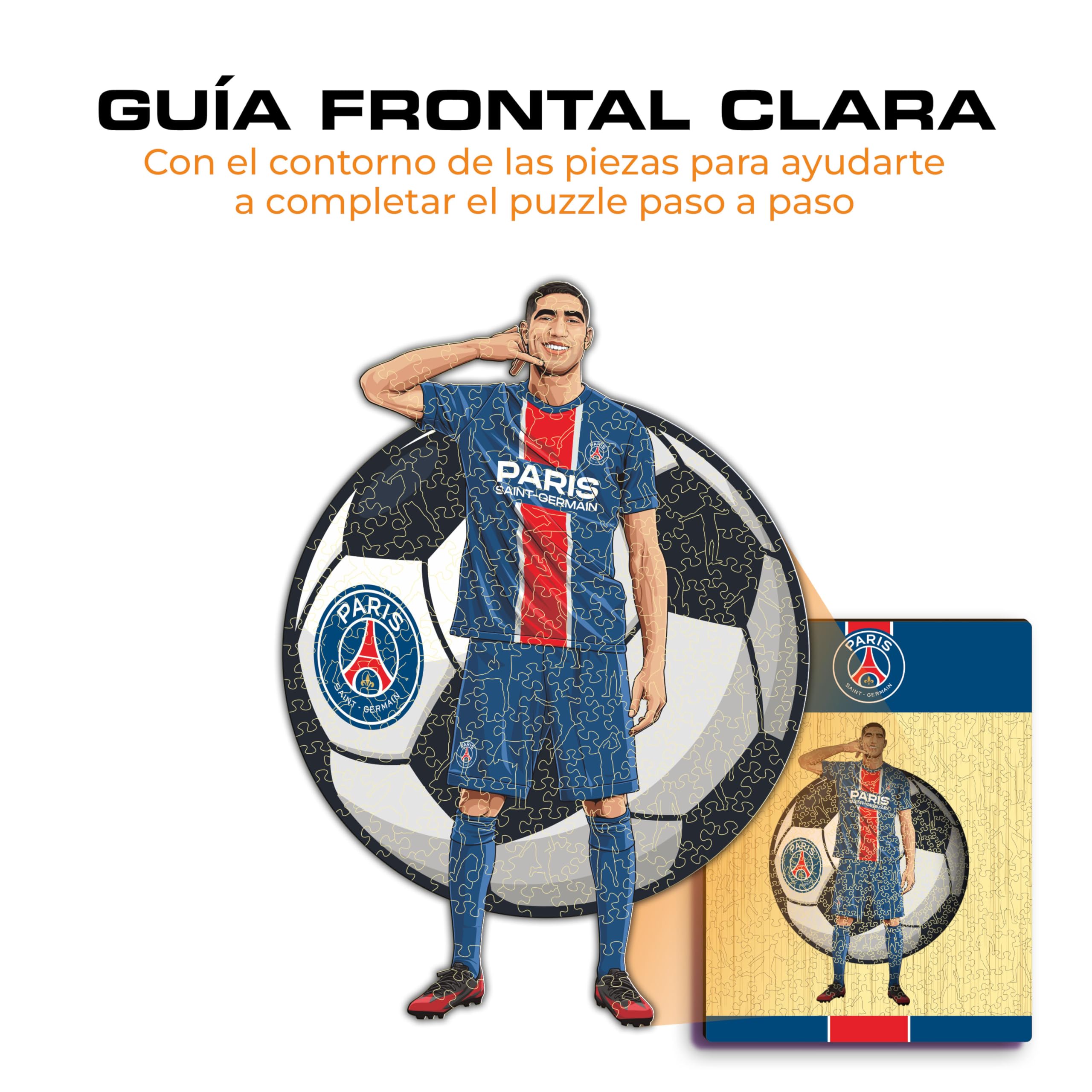 Iconic Puzzles Drewniane puzzle, kolor hakimi, rozmiar M (PSG AchrafHakimi-M)