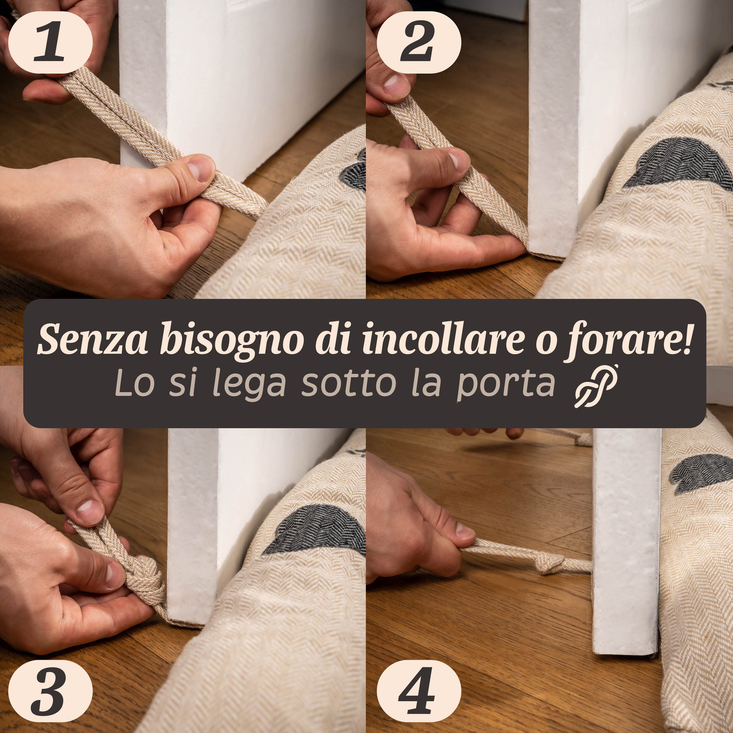 Praknu Paraspifferi Isolante per Porte e Finestre 90 cm - Lavabile - Risparmio Energetico - Extra Pesante - Beige