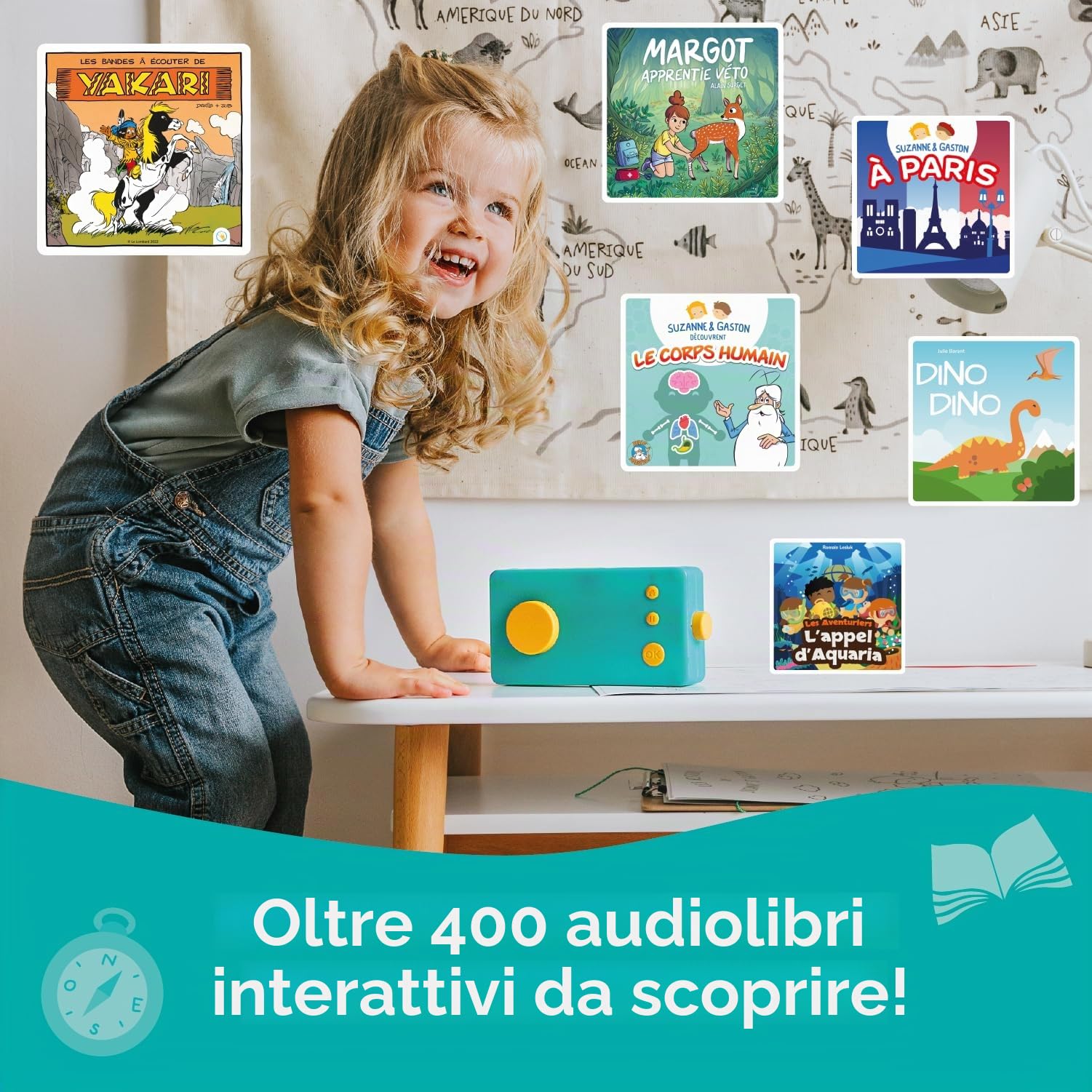 Lunii 3 Libri audio per bambini da 5 anni narratrice interattiva Ma Fabbrica Mago di Oz, Il Principe di Motordu, La sveglia dei Draghi – Confezione 30, 4h23 di ascolto-Scatola di Storie, 3760361141916
