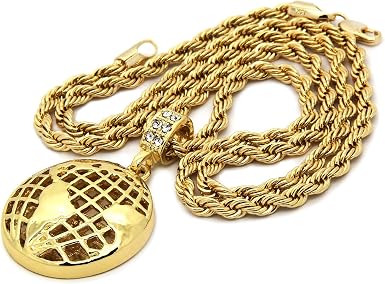 Men's 14k Gold Tone Globe World Pendant 