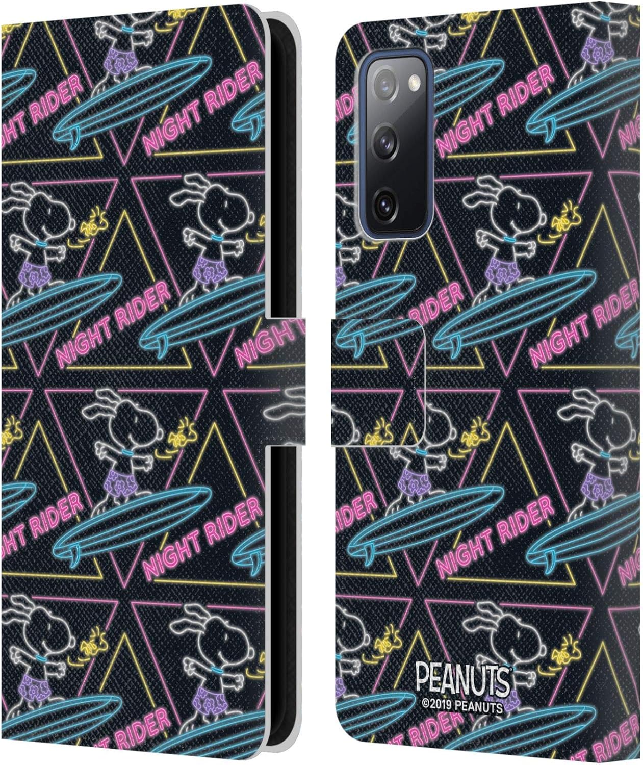 Head Case Designs Officially Licensed Peanuts Night Rider Snoopy Aloha Disco Leather Wallet Case Compatible with Samsung Galaxy S20 FE / 5G