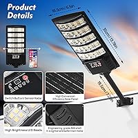 Vista 3 de Super Bright Solar Lights Outdoor, Solar Motion Sensor Light, Waterproof Security Flood Light with 3 Modes for Garden, Yard, Pathway (1 Pack)