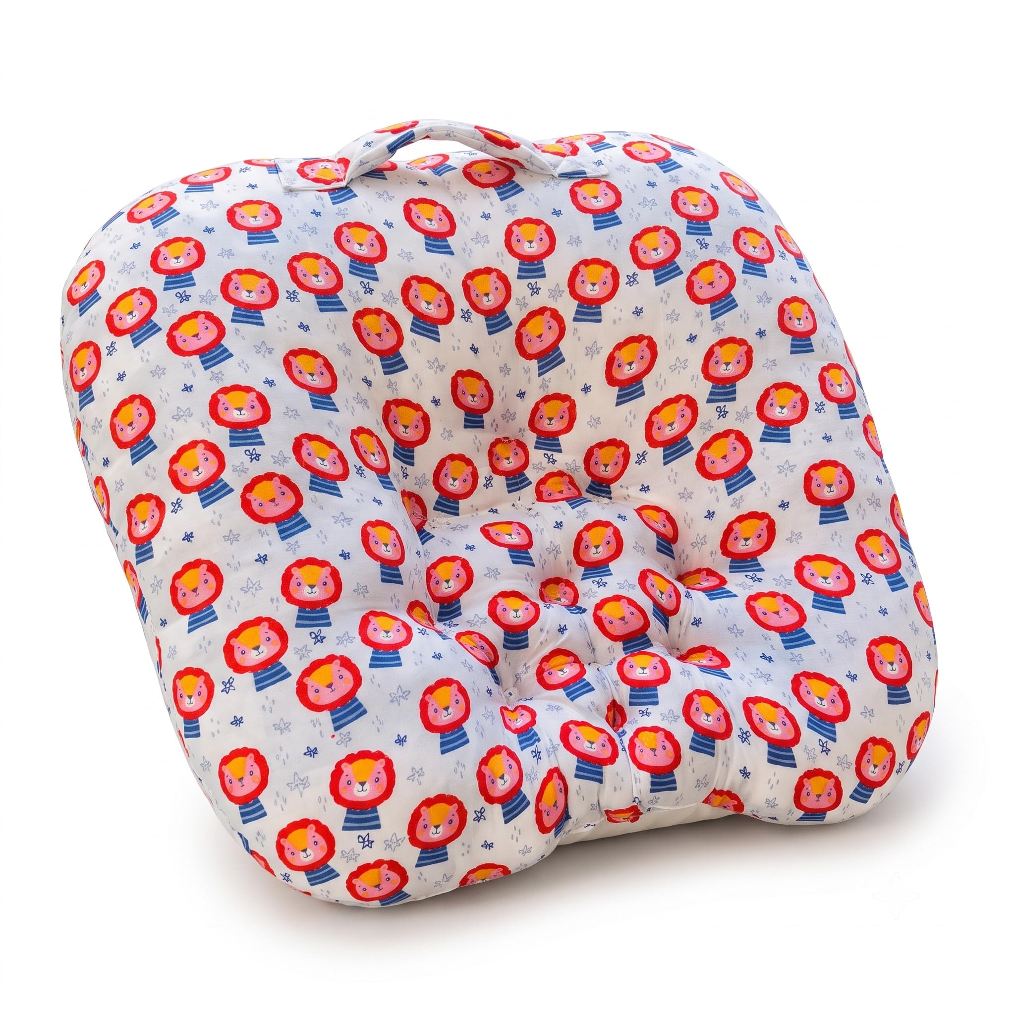 Baby Nest Soft Lounger for Newborns and Infants- Pink Lion Print-image-4