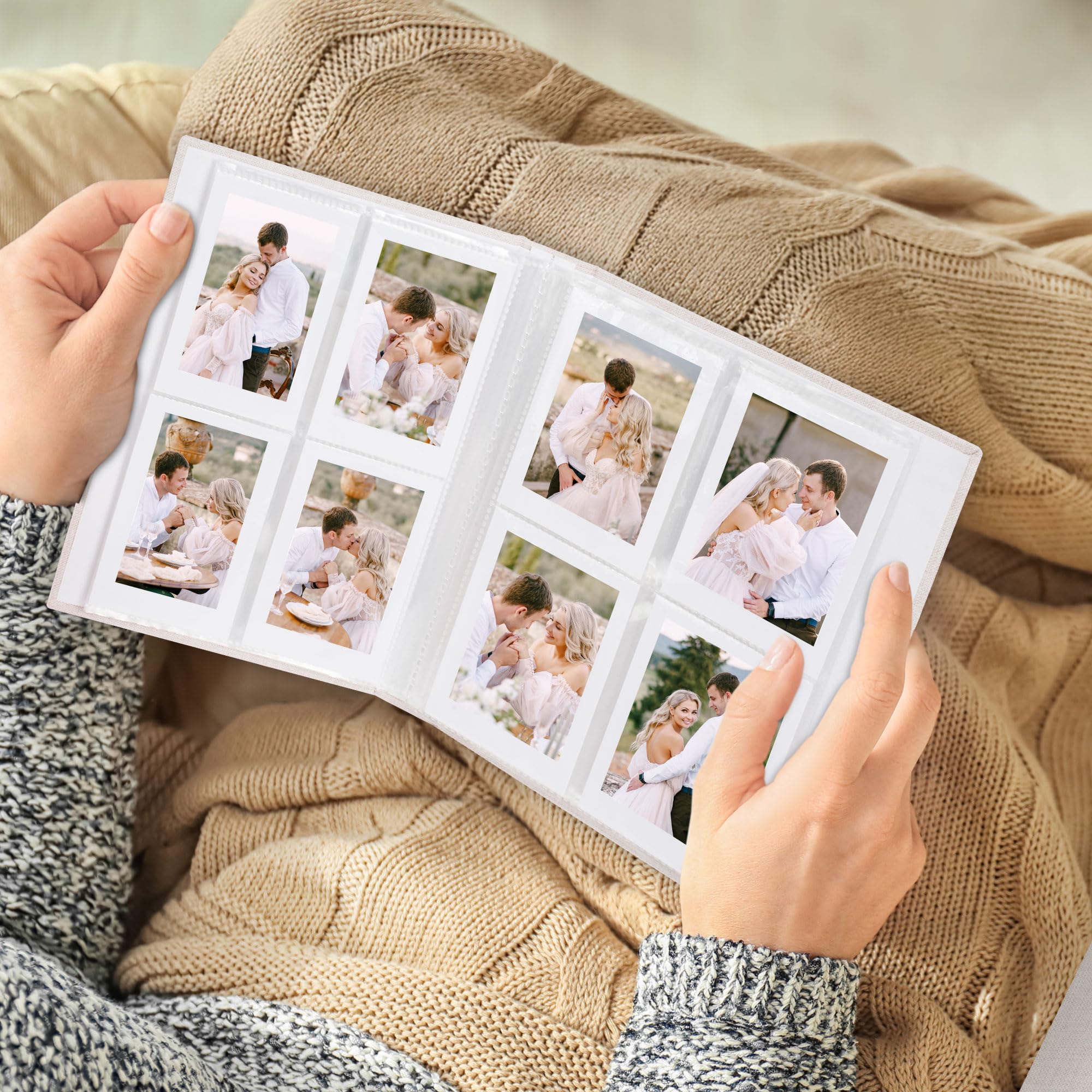 Vienrose Mini Polaroid Album Fotografico Libro 104 Tasche 86 x 54 mm Immagini per Fujifilm Instax Mini 9 11 12 25 26 40 50s 90 Evo Z2300 Fotocamera Istantanea, Polaroid Snap Beige 2 Confezioni