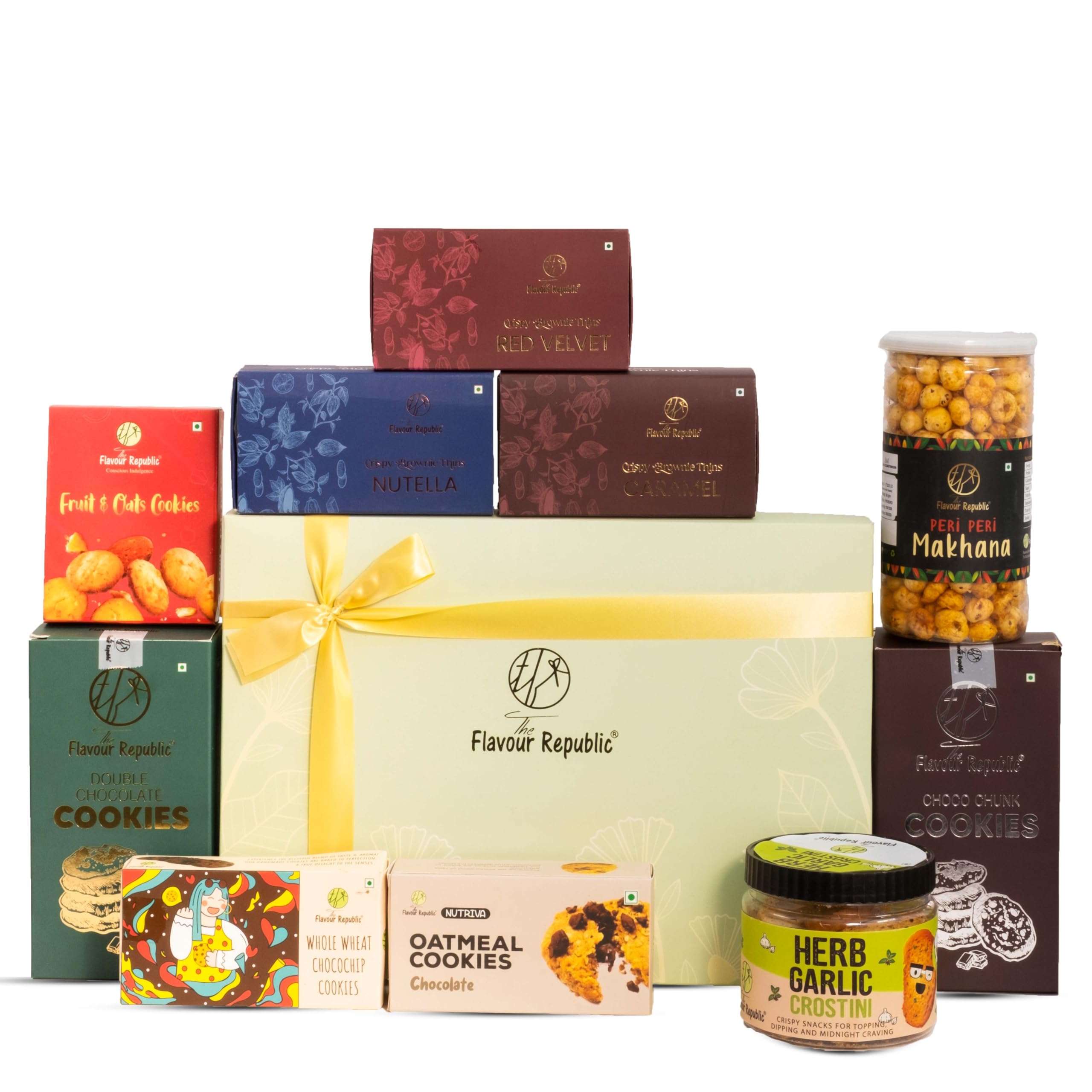 The Flavour Republic Premium Diwali Gift Hamper | Bhai Dooj Hamper | Assorted Brownie Thins Dry Fruit & Cookies | Dessert & Snacks | Healthy Snacks and Food Items | Diwali Friends & Family Gifts | Corporate Gifting (B0B7RVCJ4F) Amazon Price History, Amazon Price Tracker